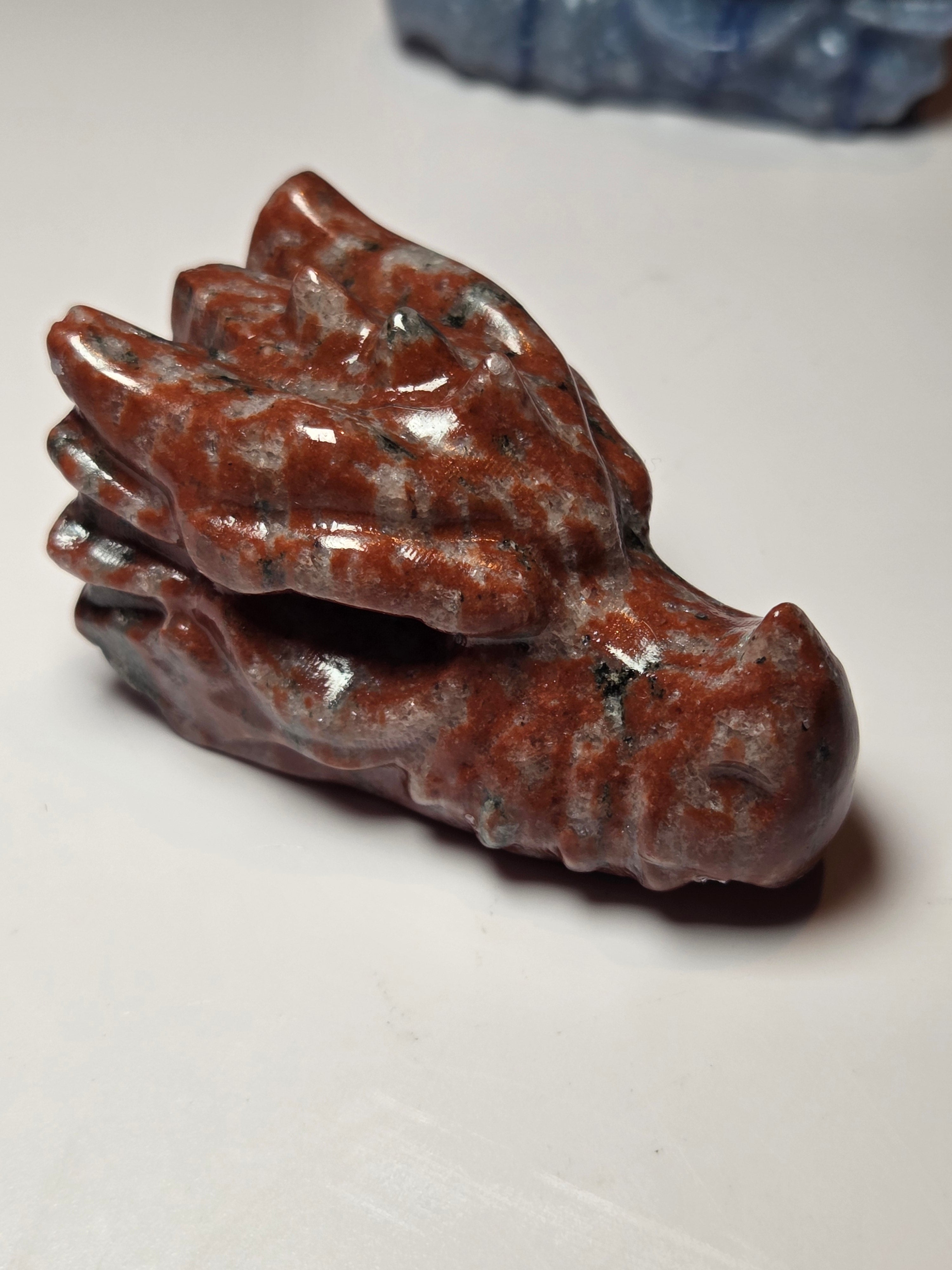 Red Jasper crystal dragon head carving