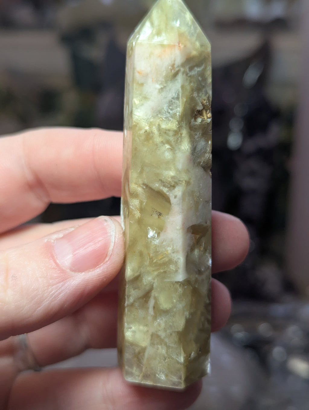 Golden Mica crystal tower
