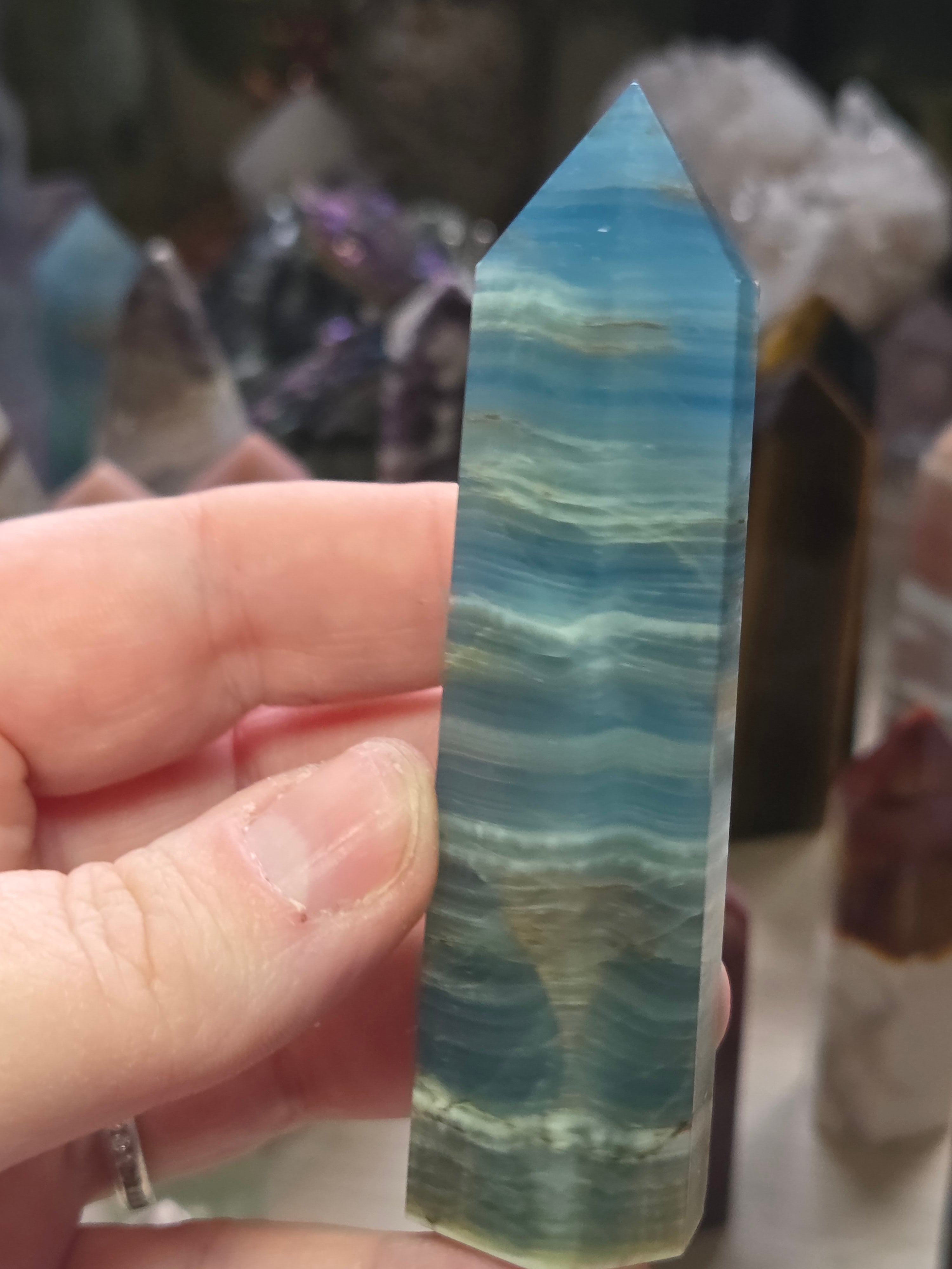 Blue Onx crystal tower