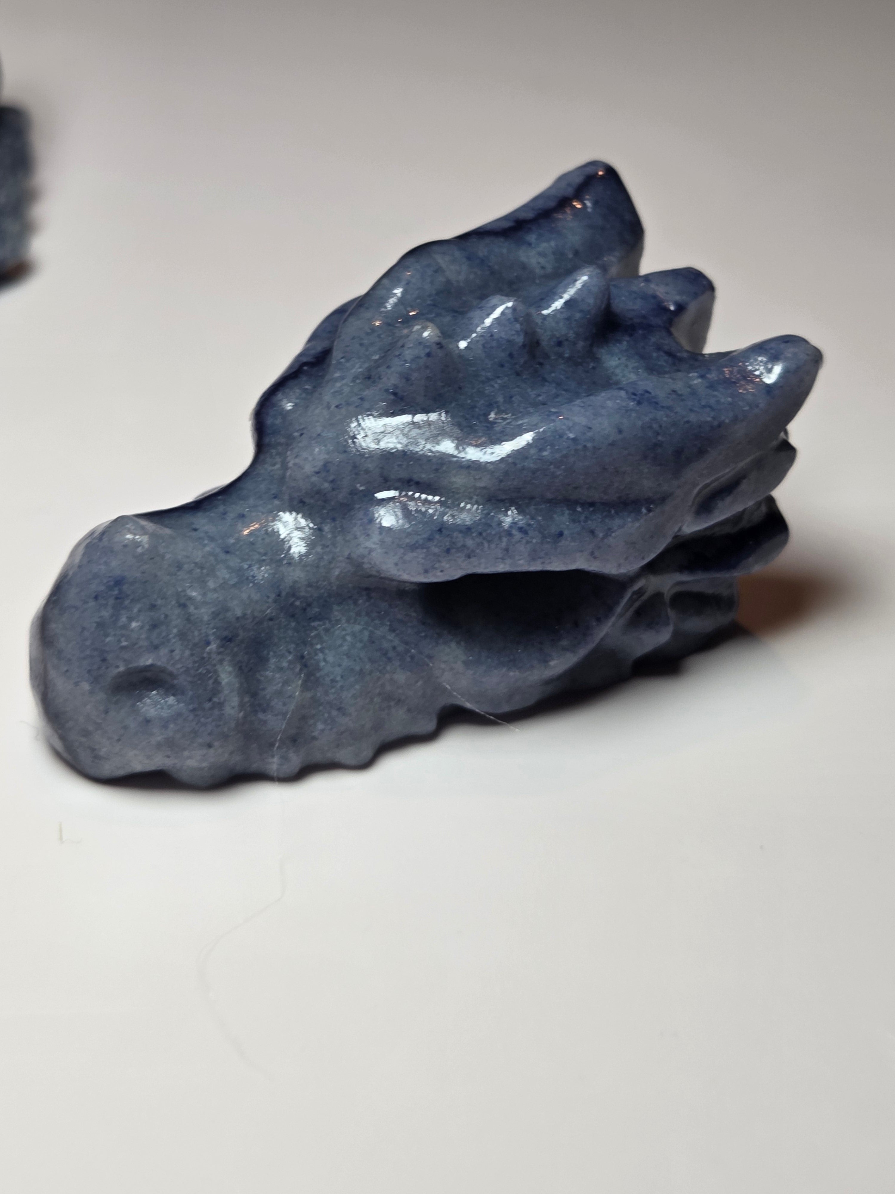 Blue Aventurine crystal dragon head
