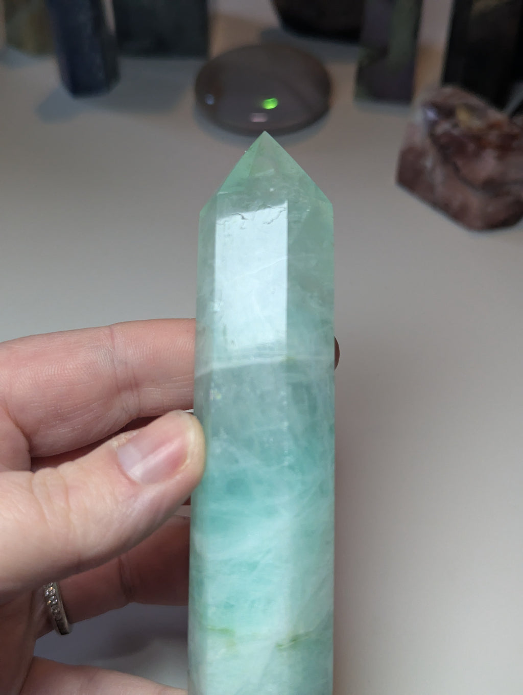 Green flouite crystal tower