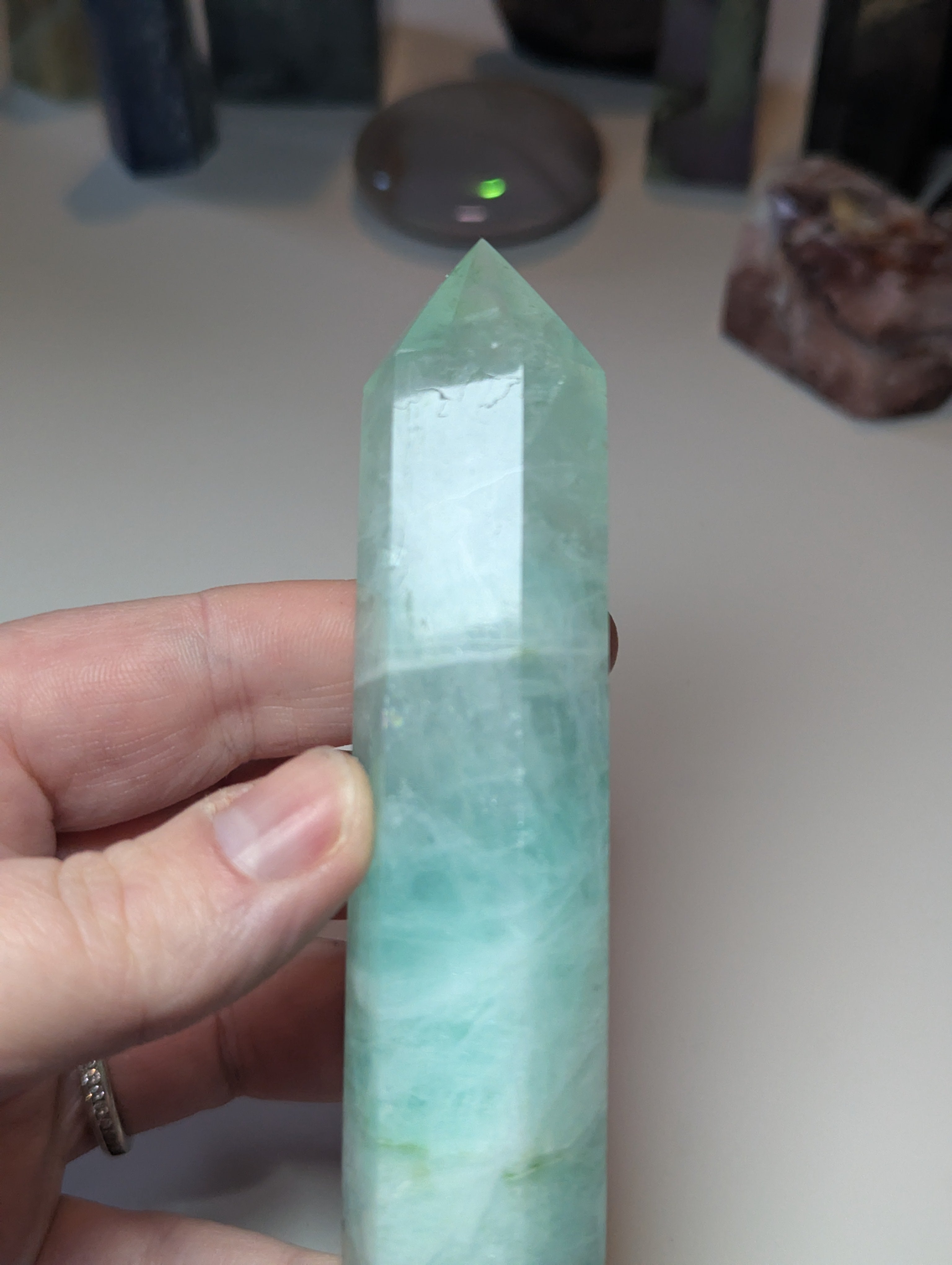 Green flouite crystal tower