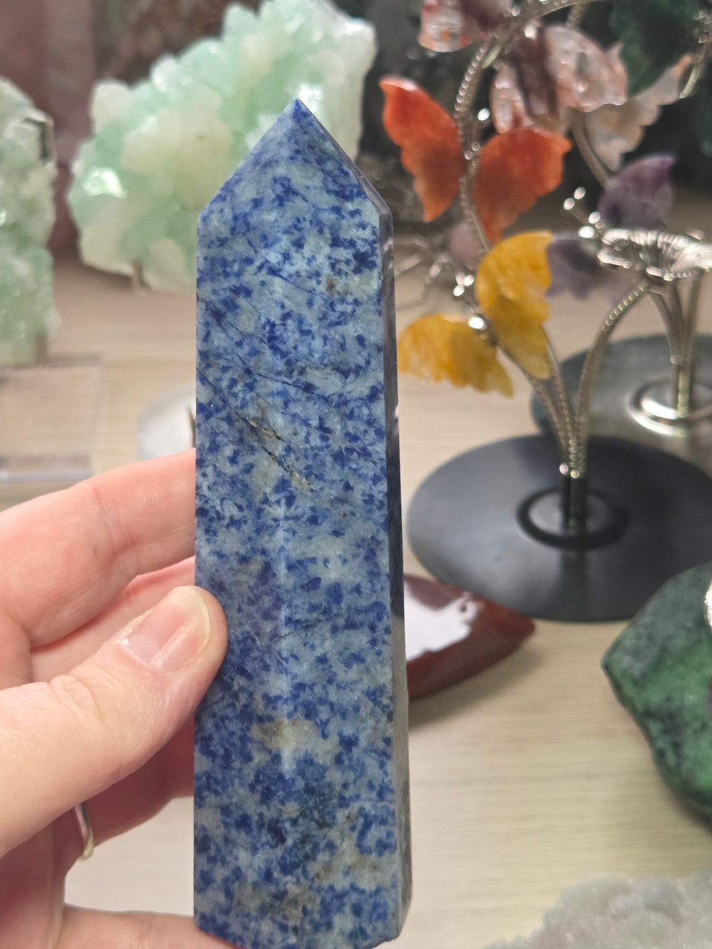 Blue spot Blue sodalite crystal large tower