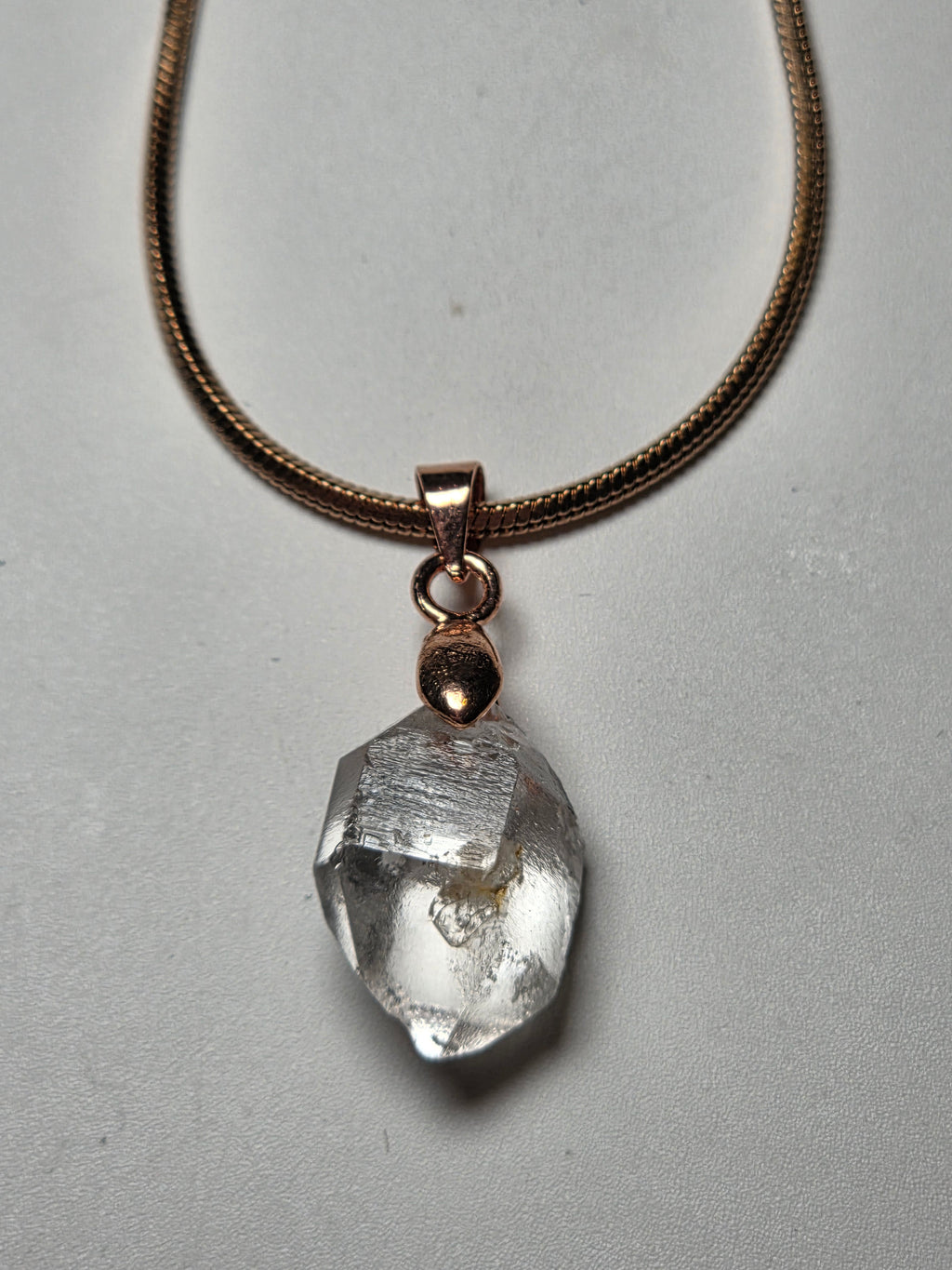 Grade AAA clear quartz crystal handmade necklace wire wrap
