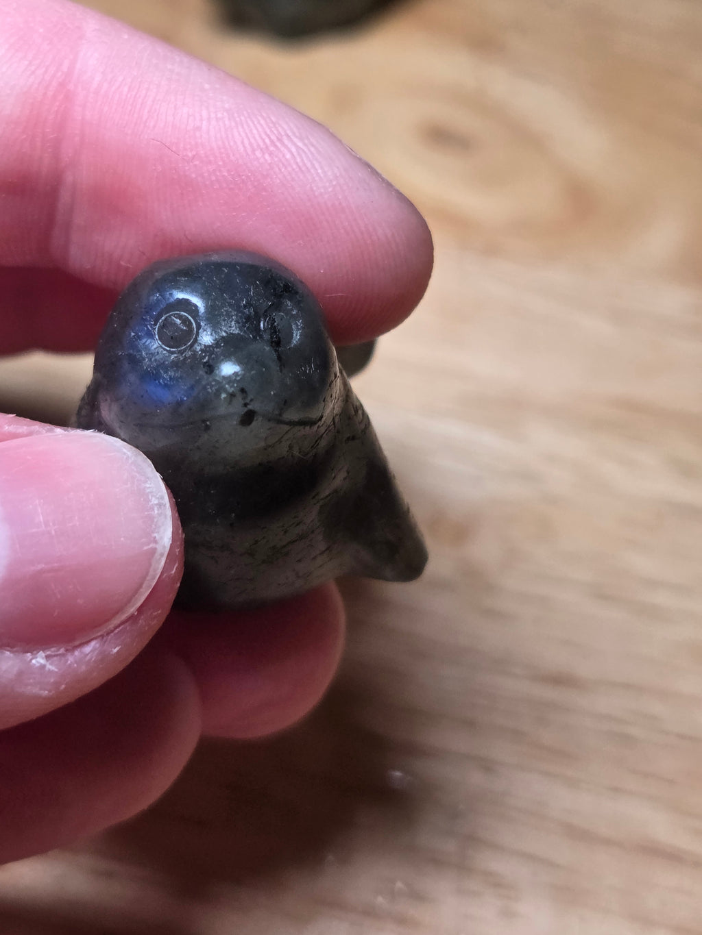 Labradorite crystal Seel carving
