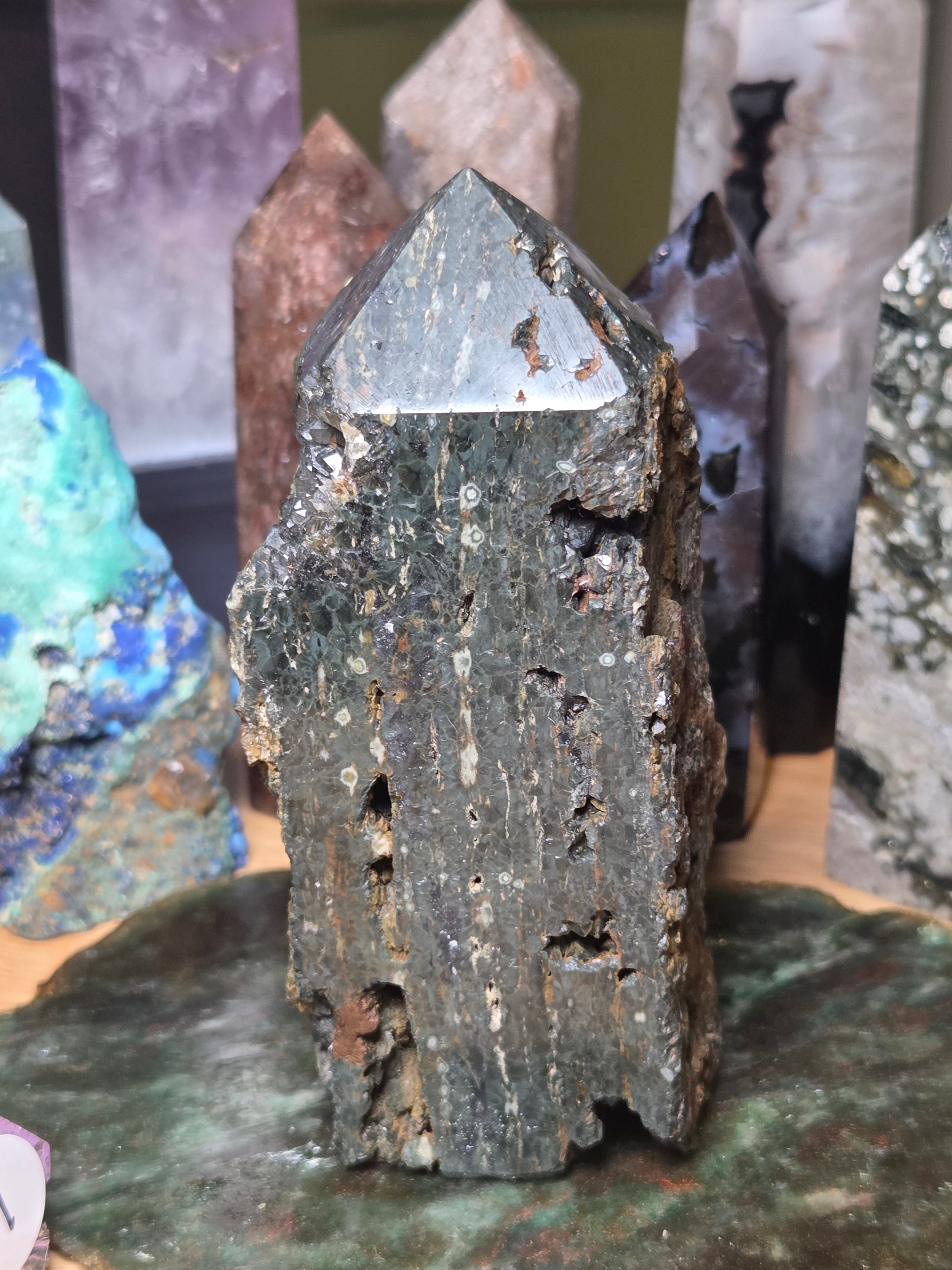 Ocean Jasper crystal raw tower