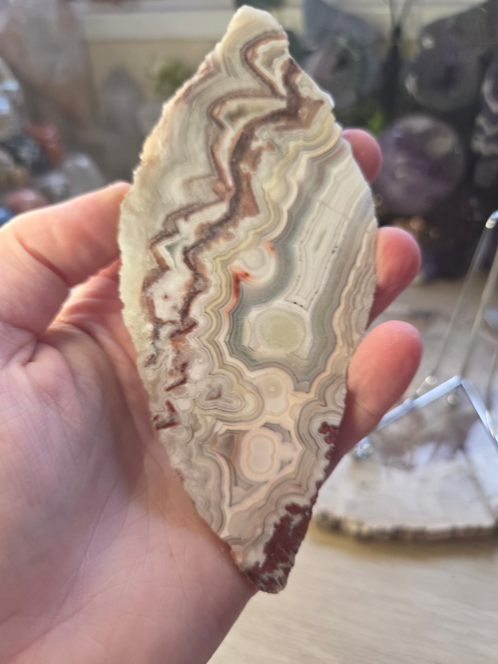 Crazy lace agate crystal slice