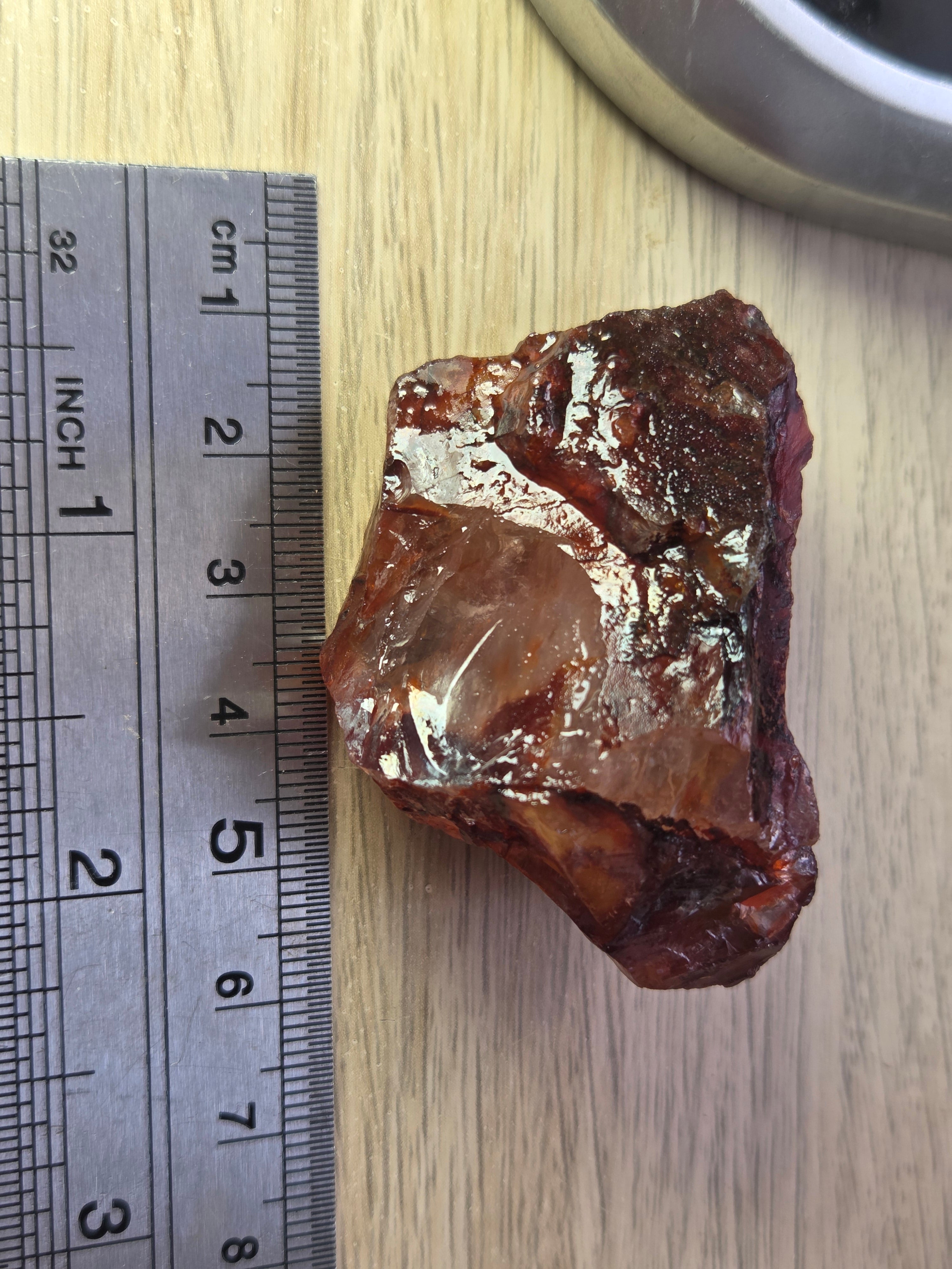 Fire quartz crystal raw specimen