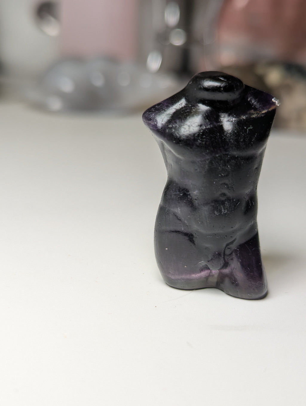 Purple flourite crystal male body