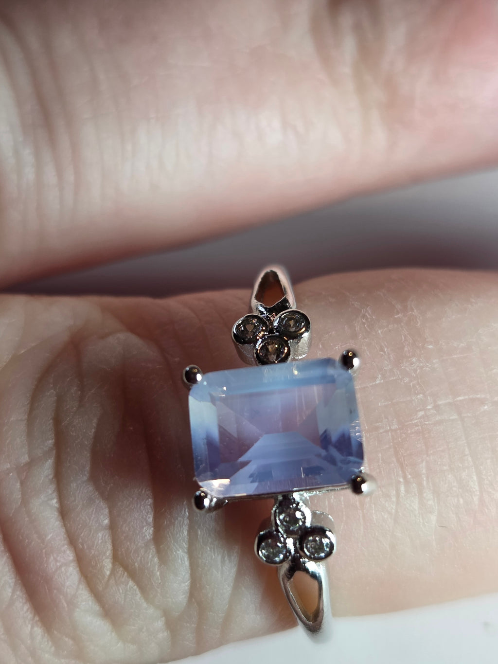 Opalite crystal adjustable ring
