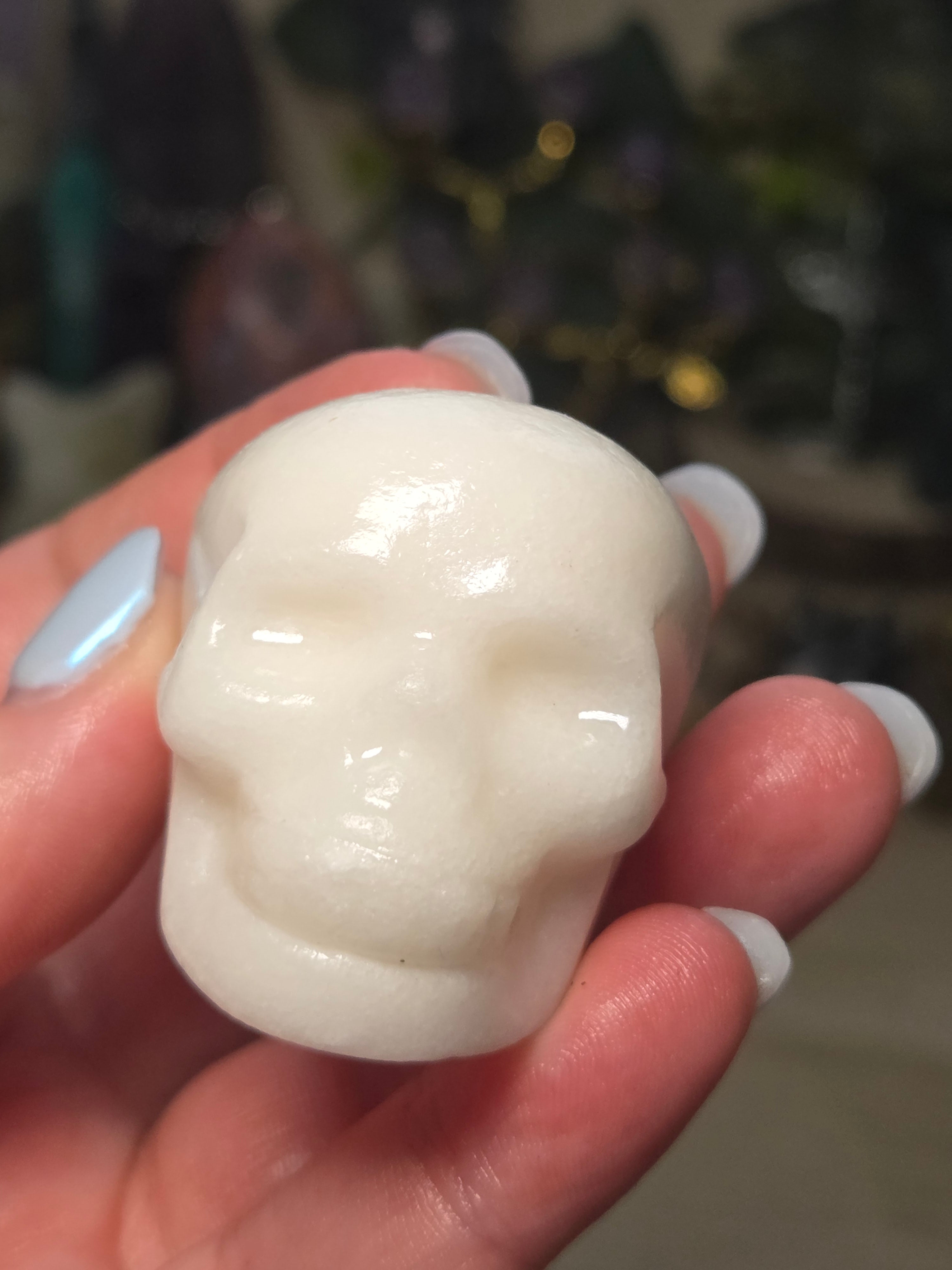 White jade crystal skull