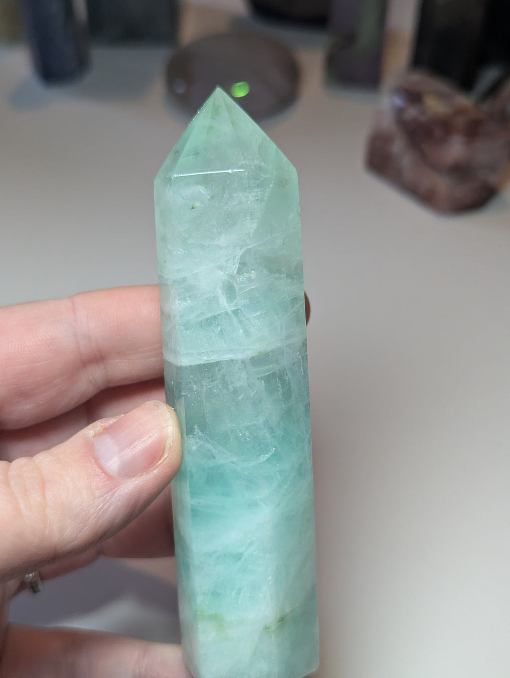 Green flouite crystal tower
