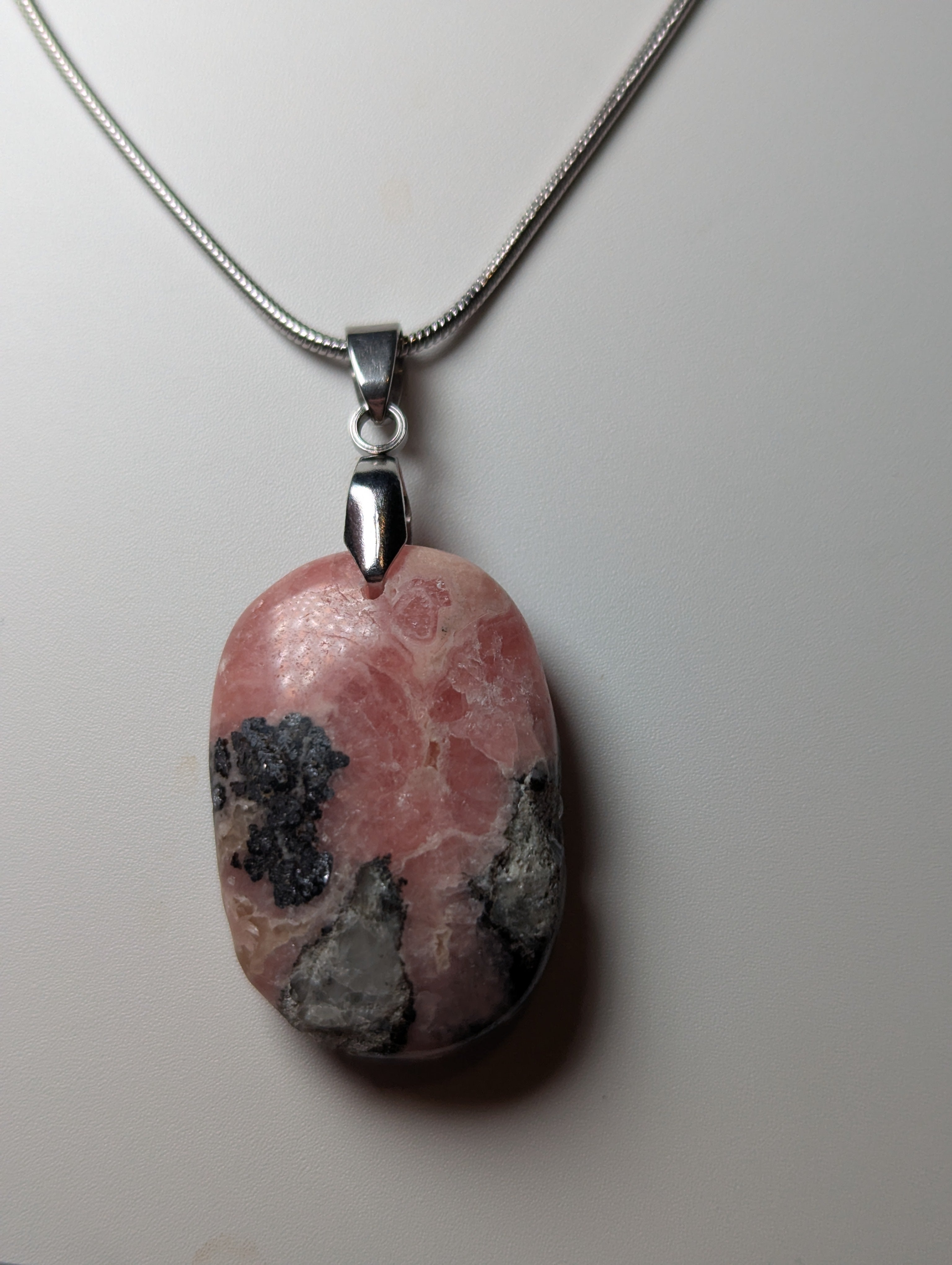 Rhodochrosite crystal handmade necklace