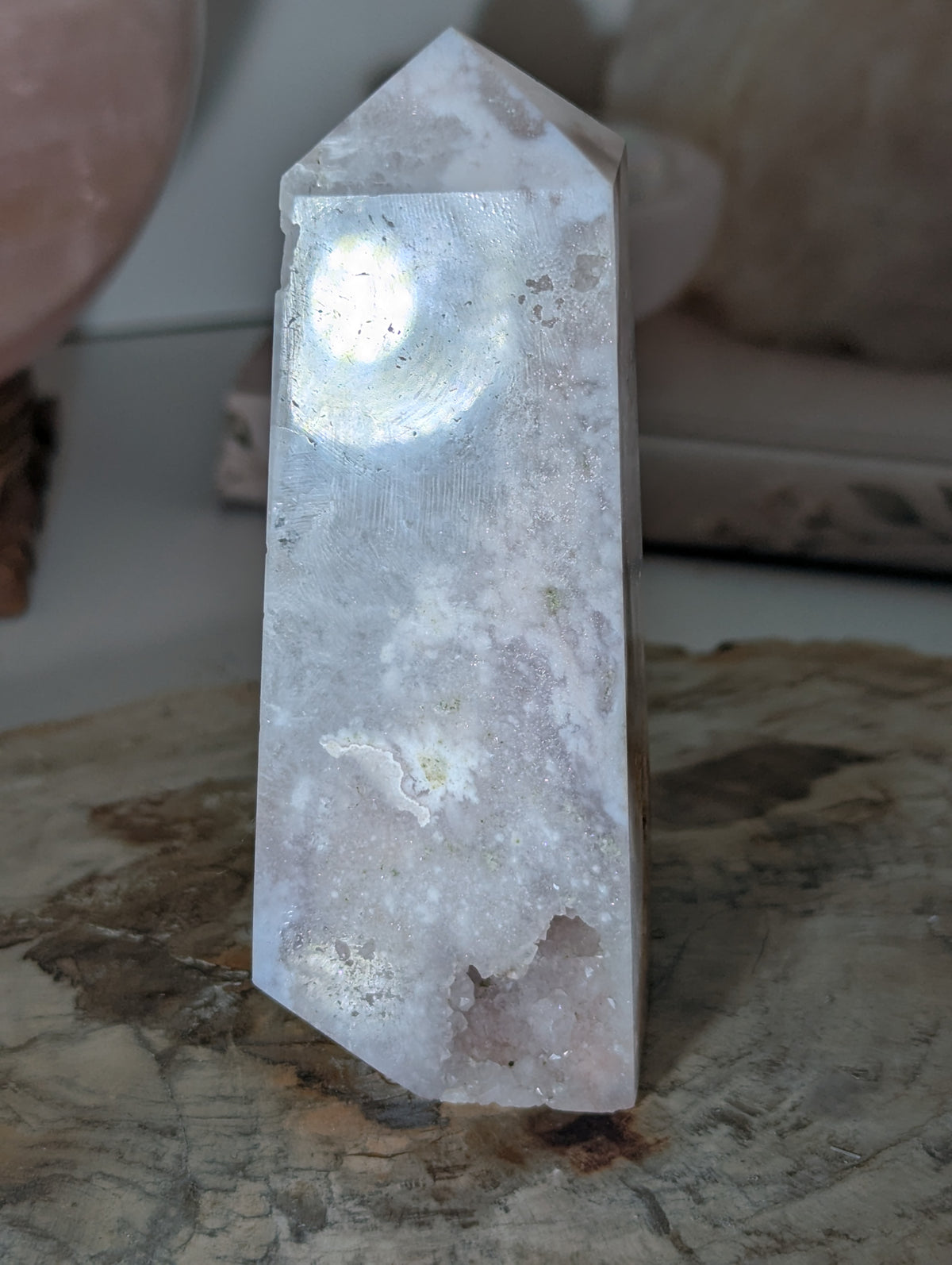 Pink Amethyst crystal tower