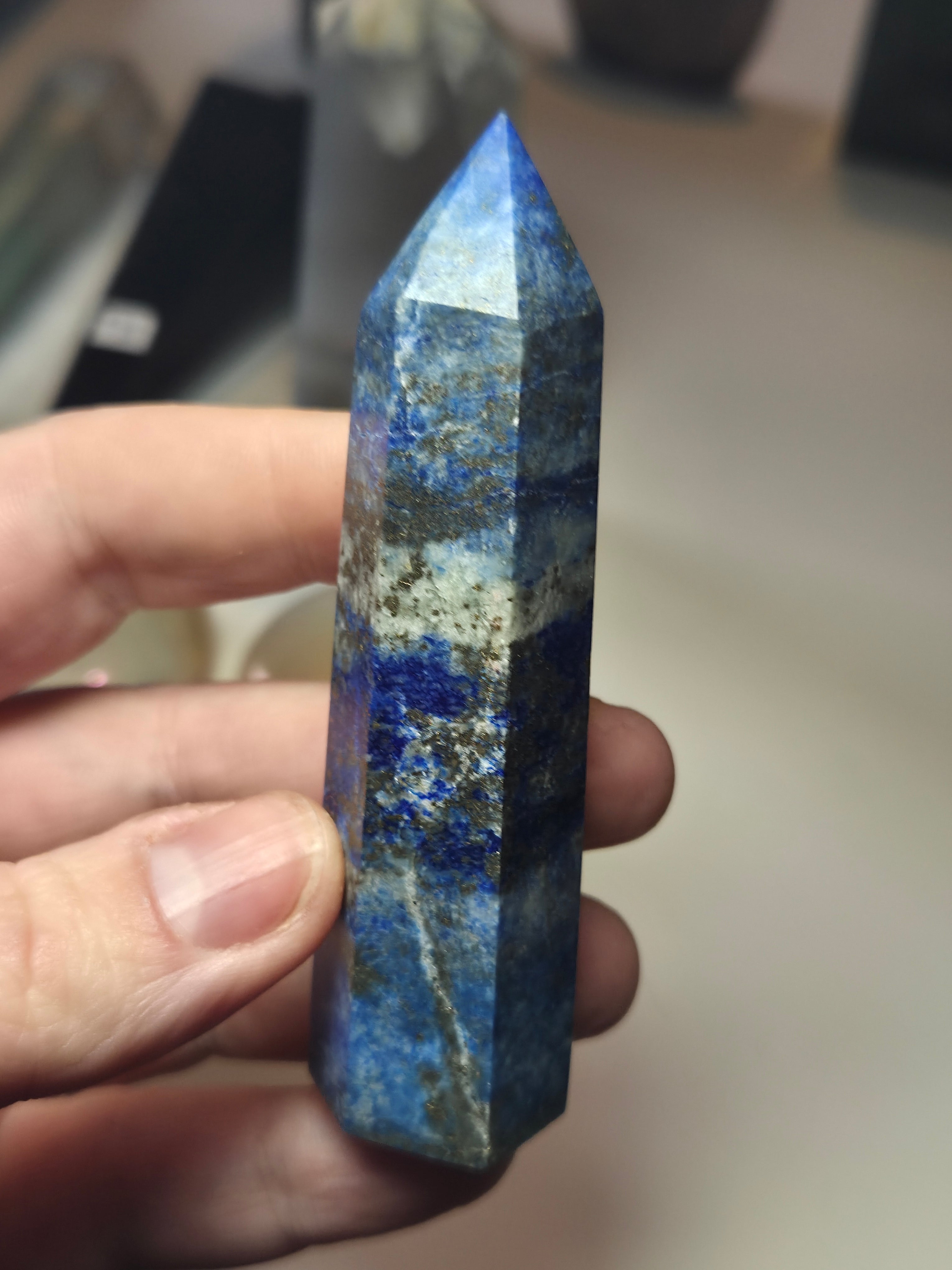 Sardonyx crystal wand with stand may have imperfections