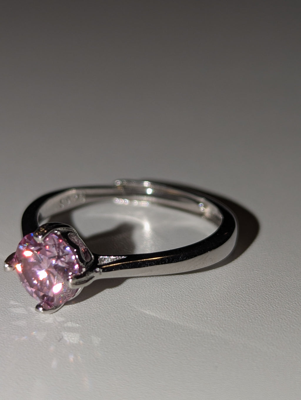 Pink Moissanite diamond Adjustable ring S295