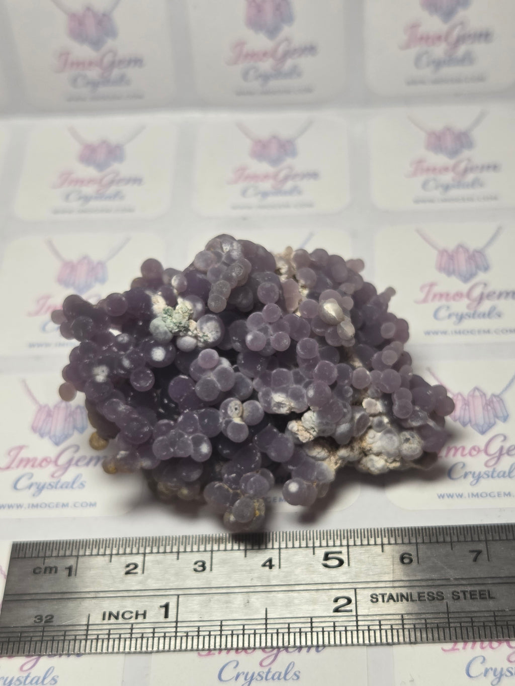 Beautiful rare grape agate specimen with box