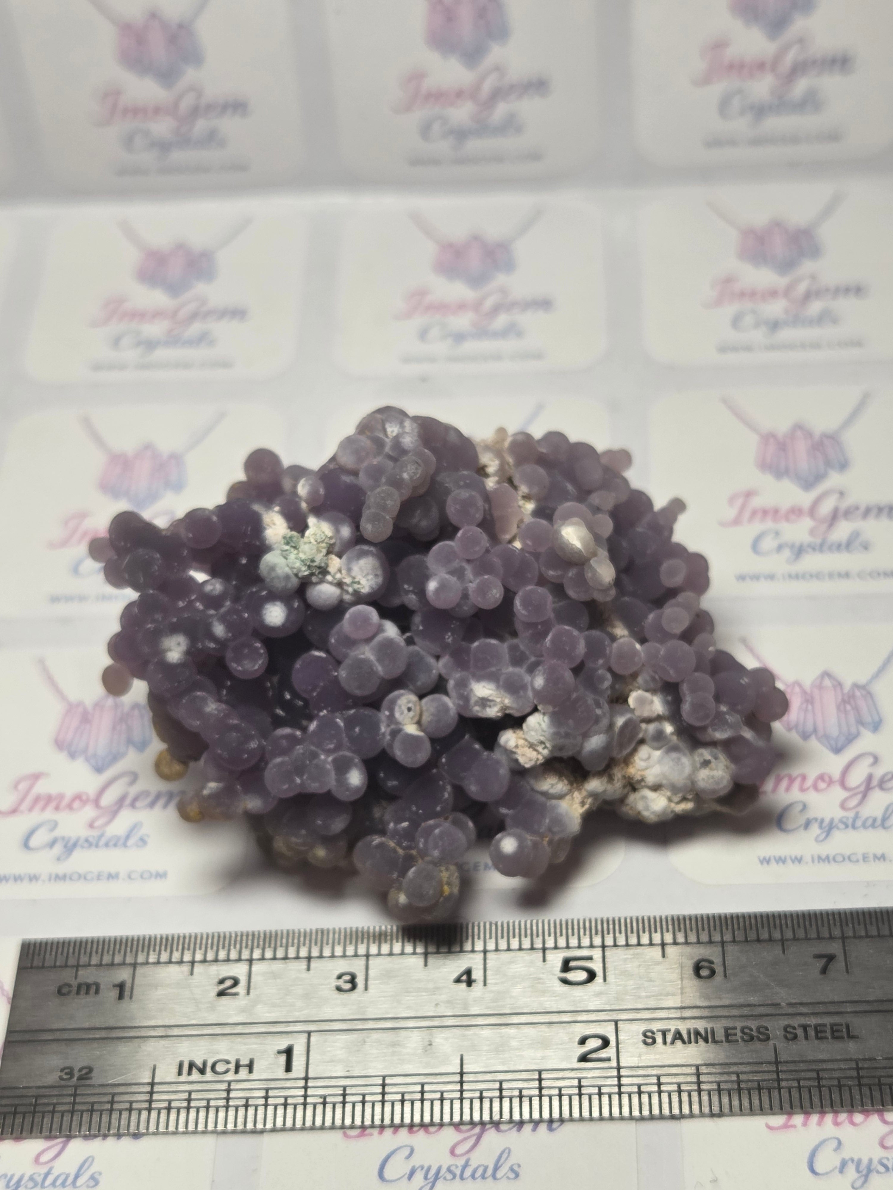 Beautiful rare grape agate specimen with box