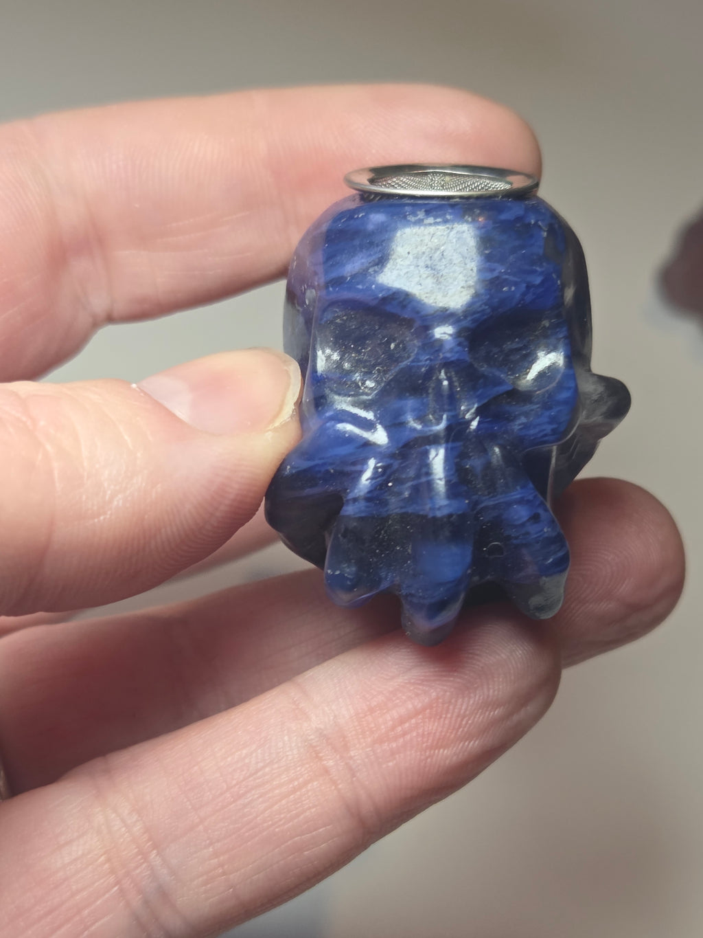 Blue smelling quartz smoking pipe