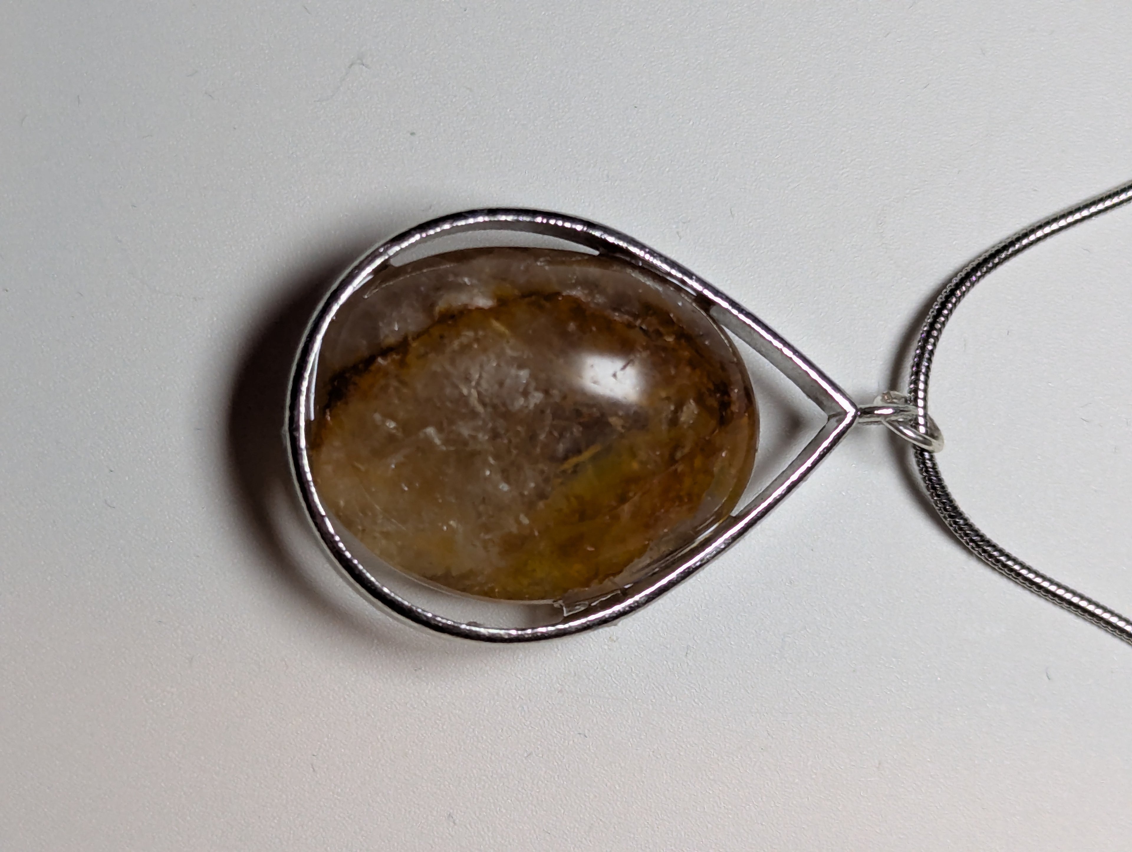 Fire quartz crystal handmade necklace