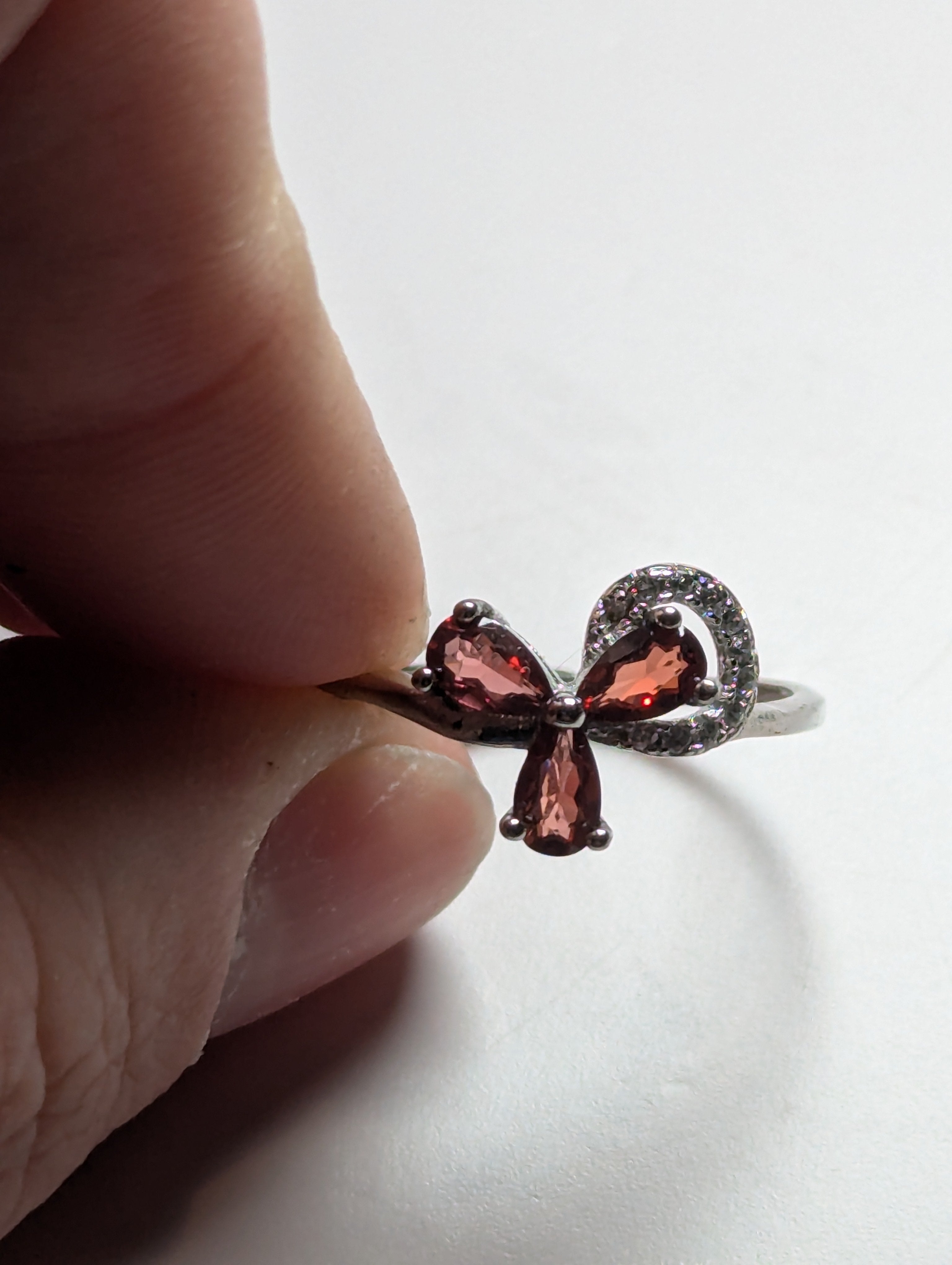 Garnet crystal adjustable ring
