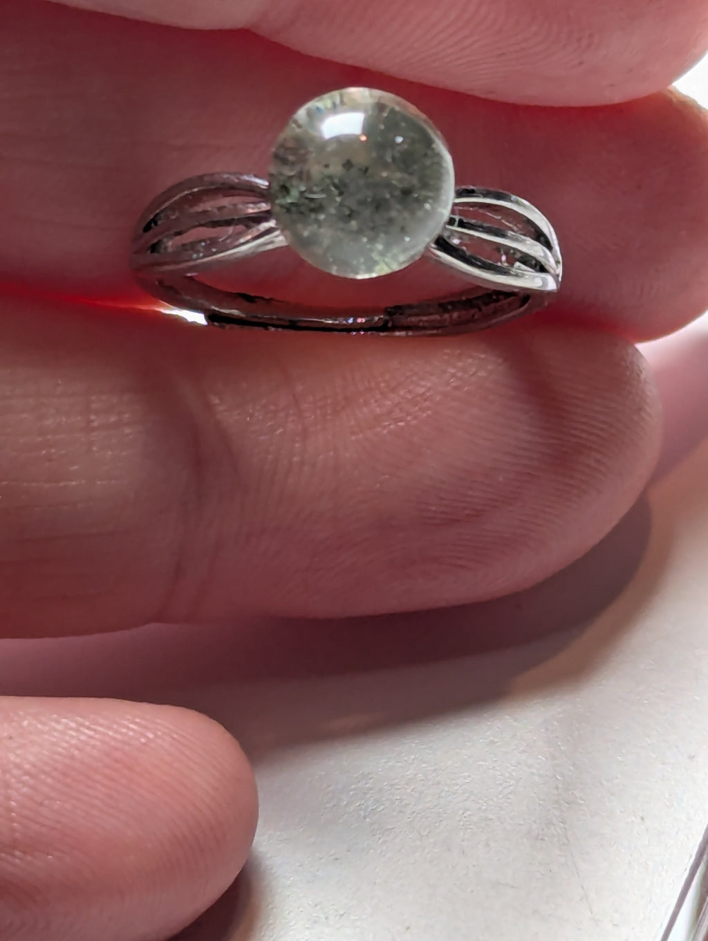 Garden quartz crystal ring