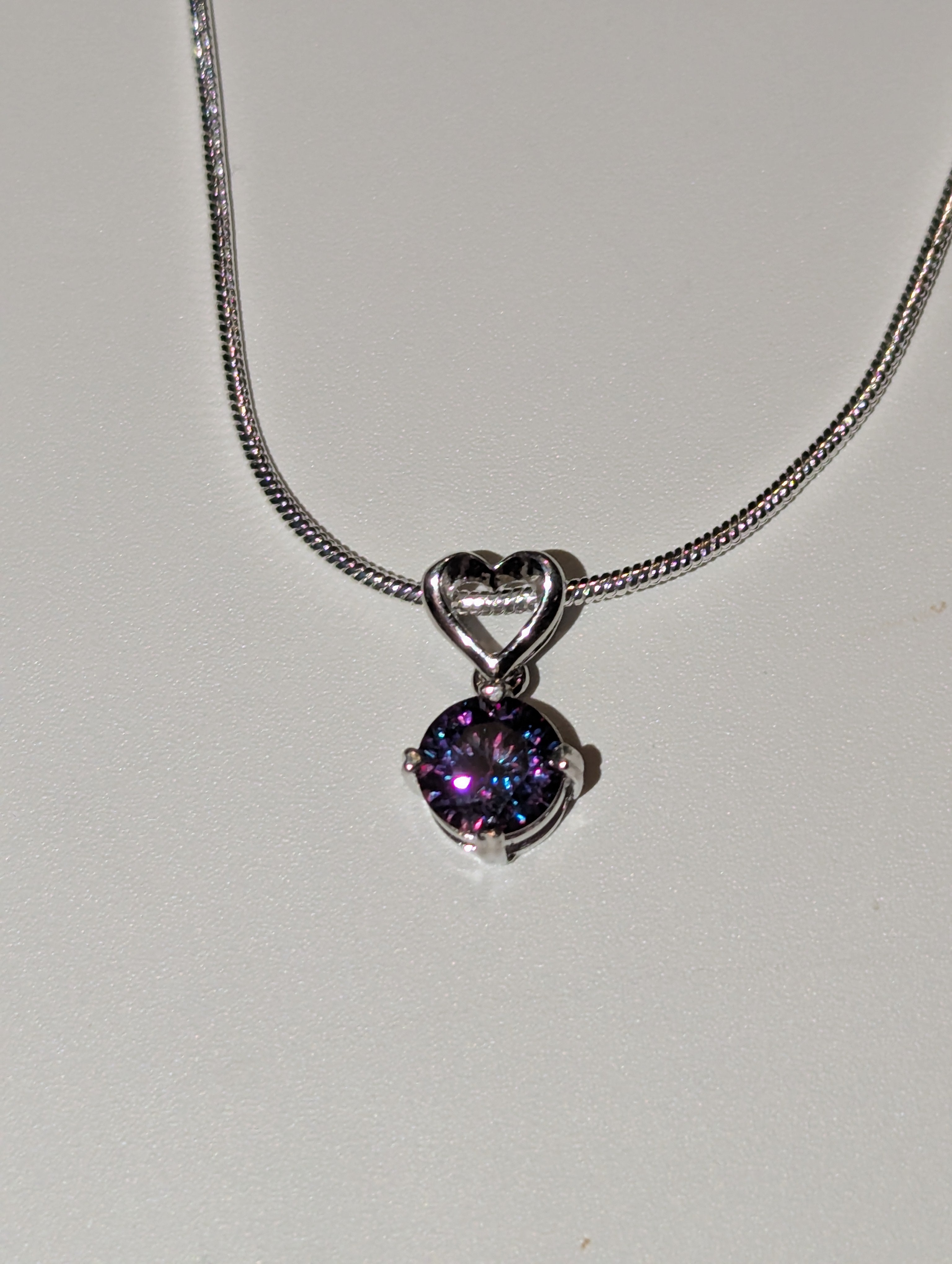 Purple Moissanite diamond necklace S295
