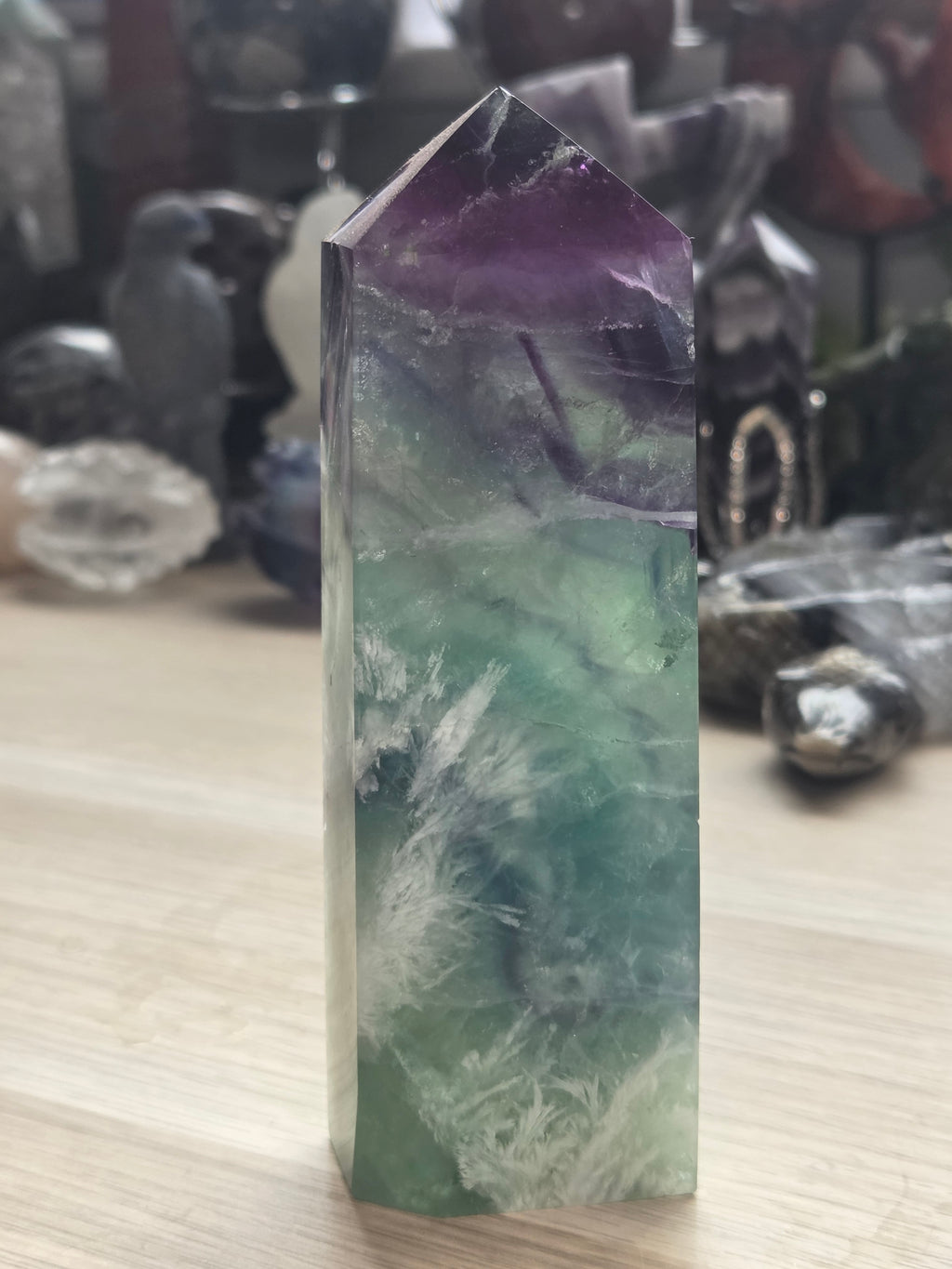 Feather Flourite crystal tower