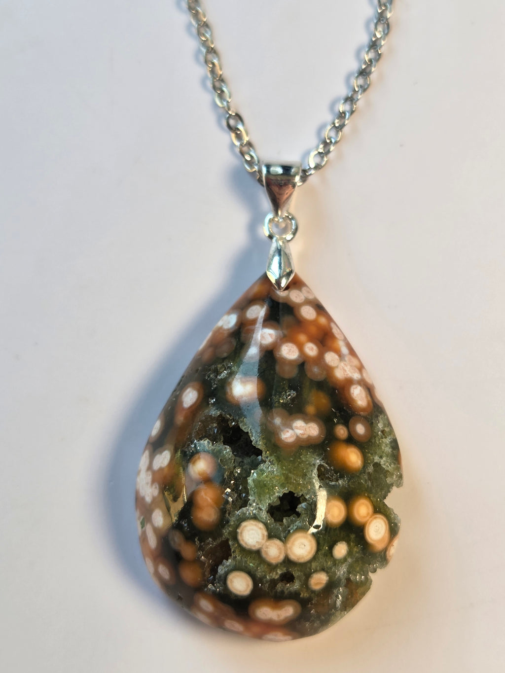 orbicular ocean jasper pendant