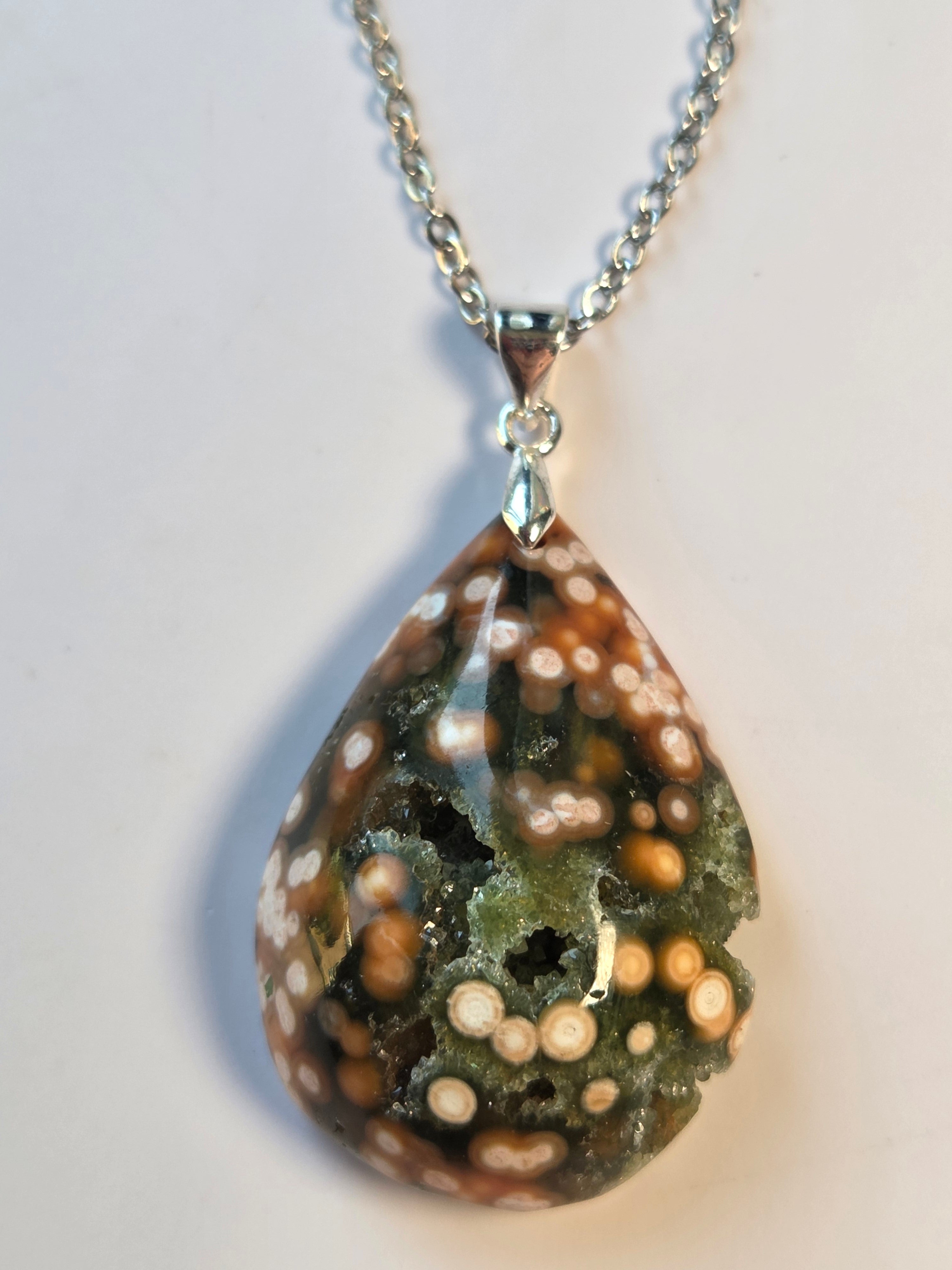 orbicular ocean jasper pendant
