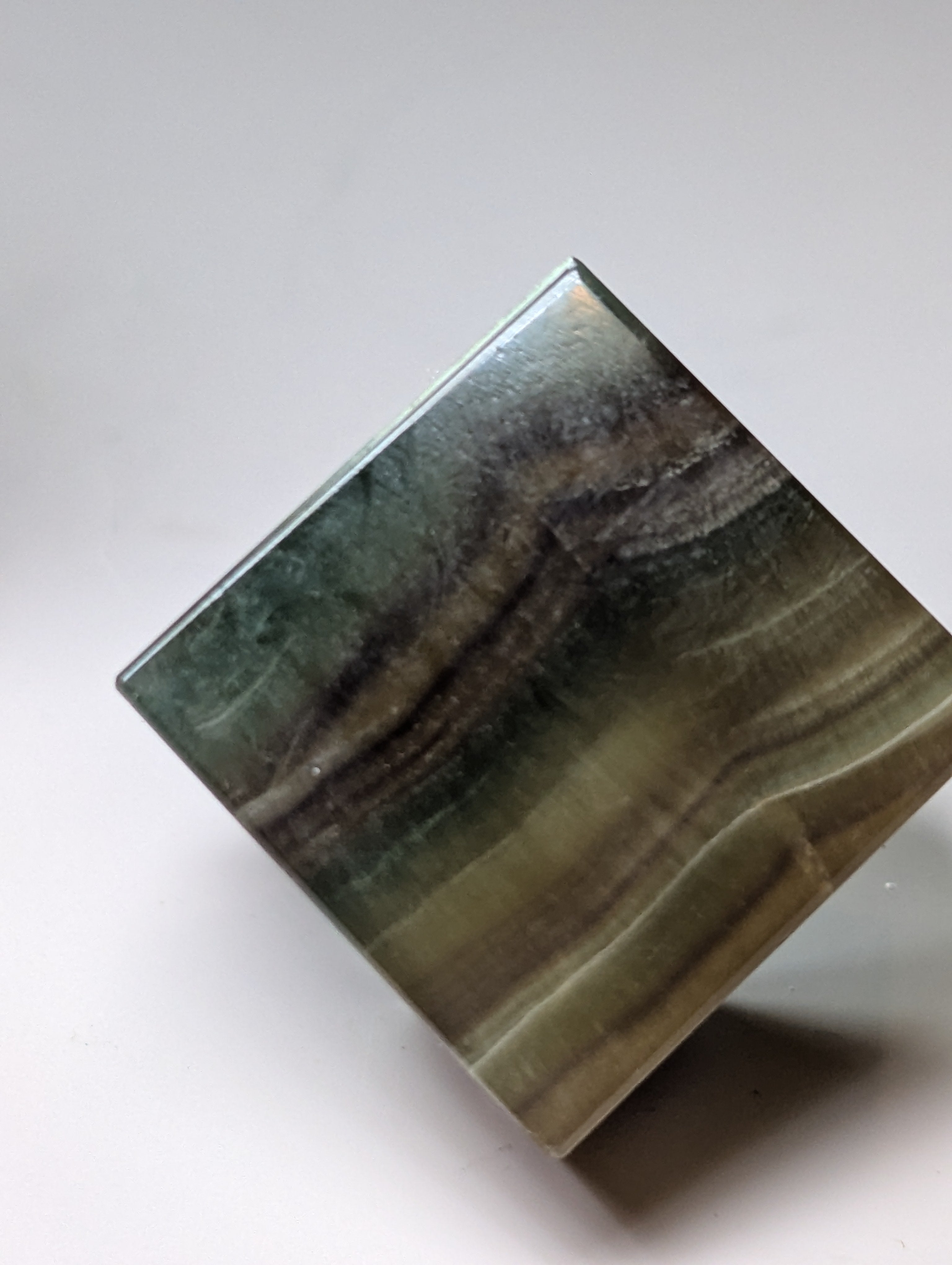 Mango flourite crystal cube