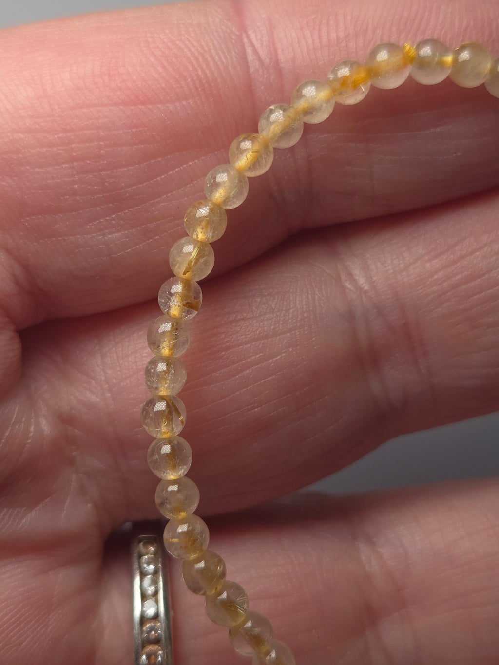 2-4mm golden  rutile crystal bracelet