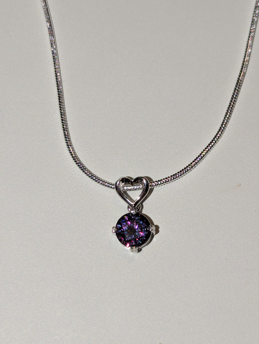 Purple Moissanite diamond necklace S295