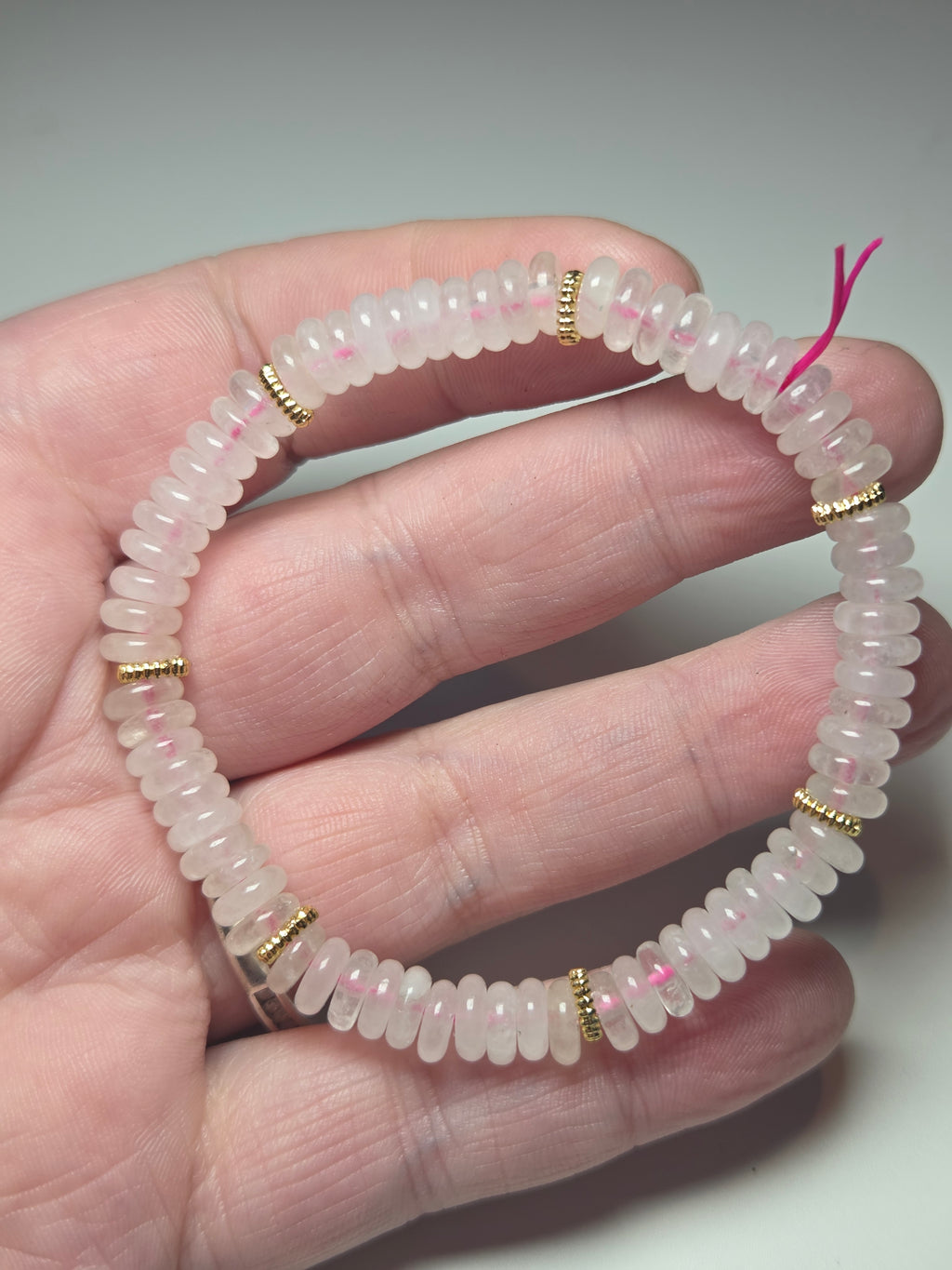 Rose quartz crystal bracelet