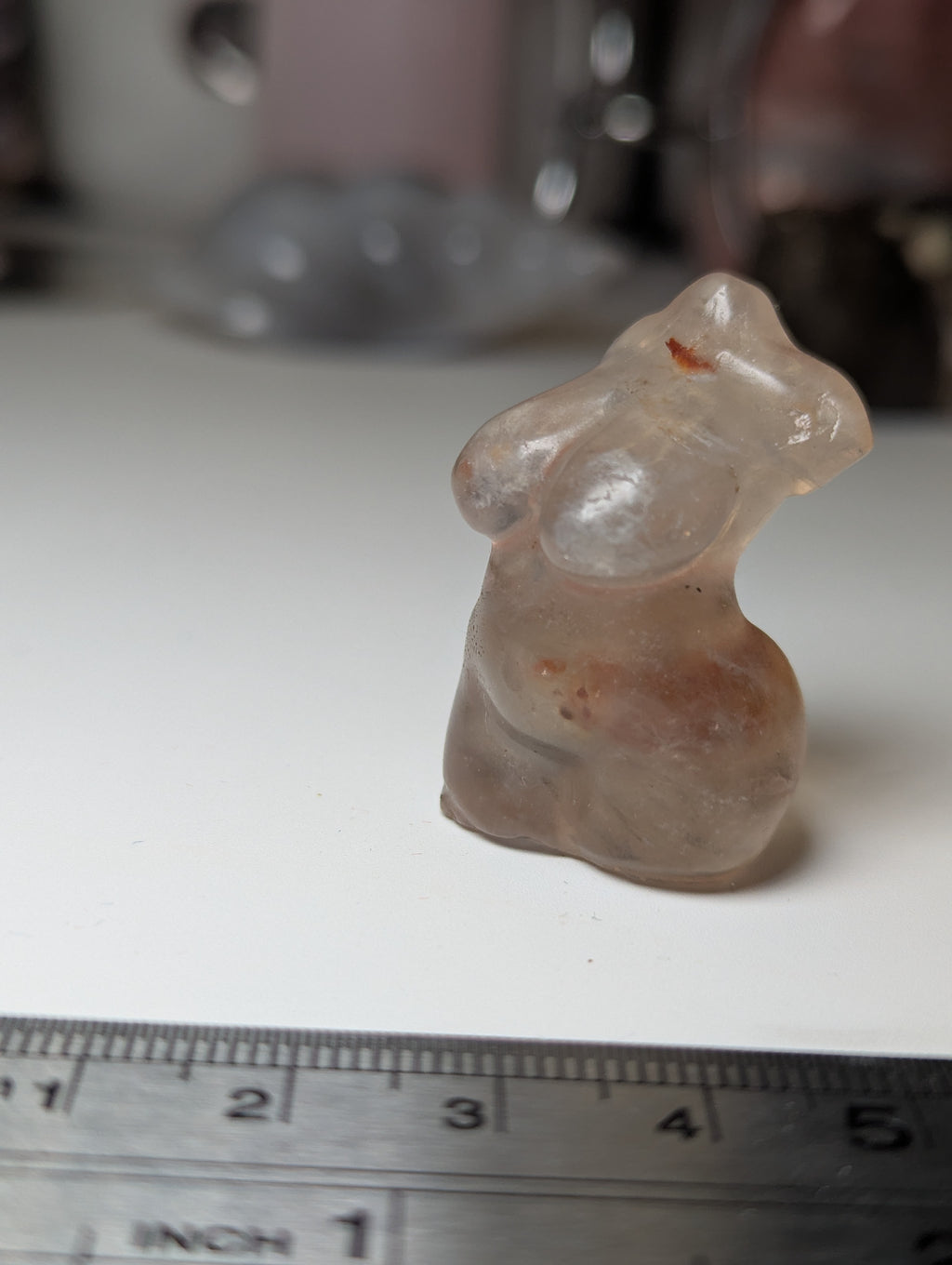 Fire quartz crystal female body carving
