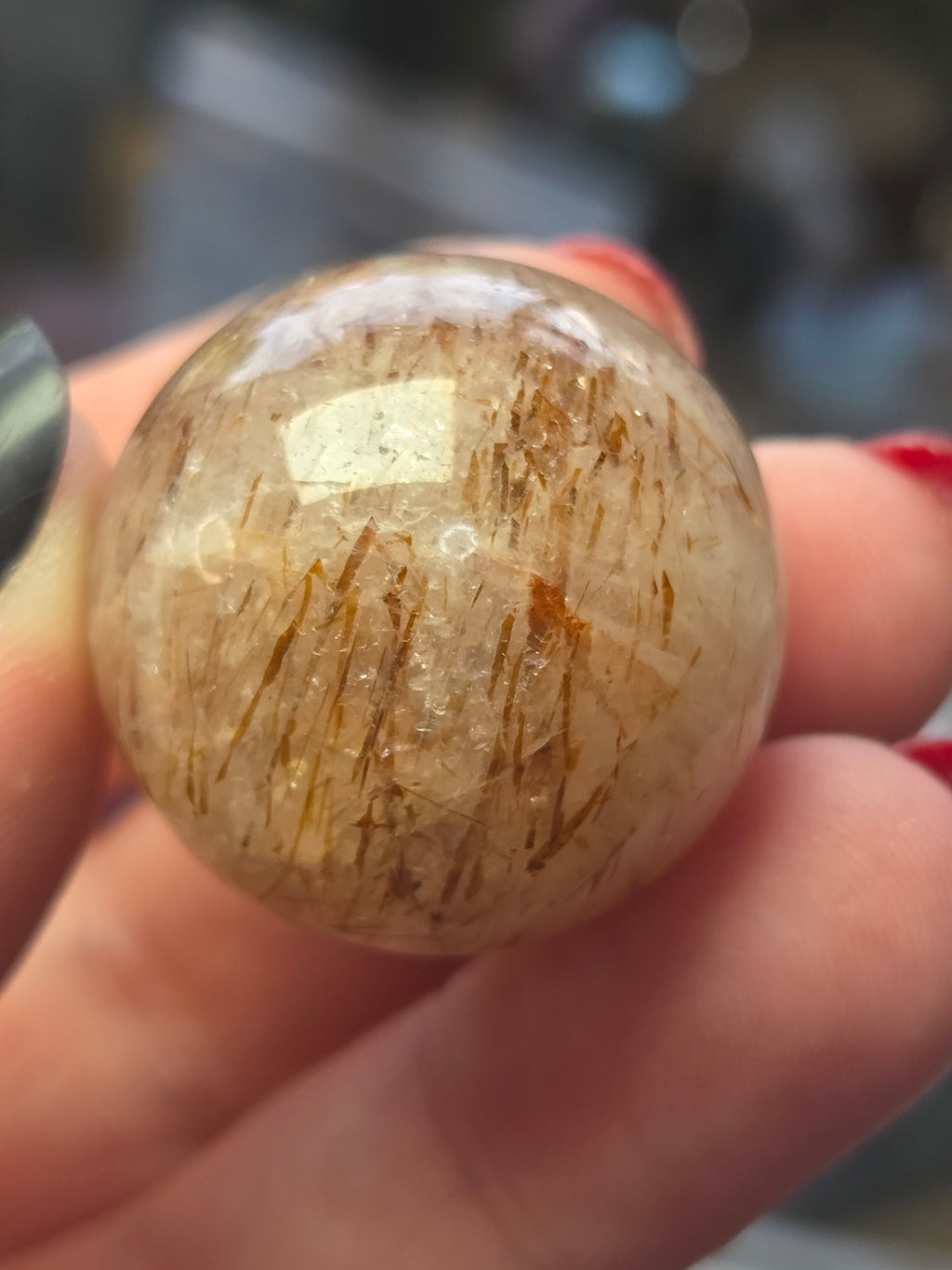 Amazing  high quality copper Rutile crystal sphere