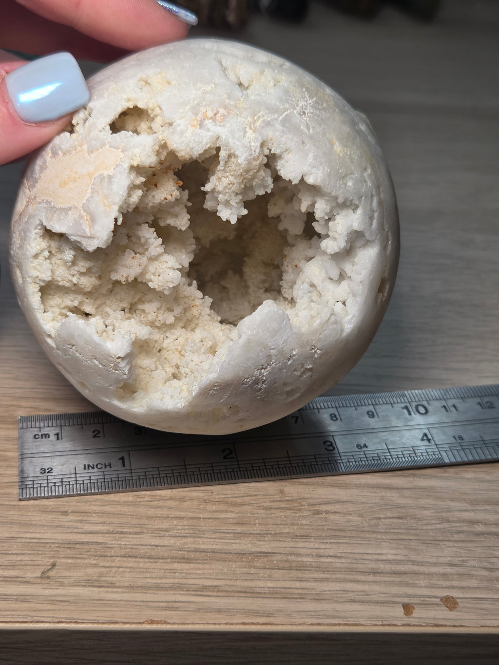 10cm raw quartz crystal sphere