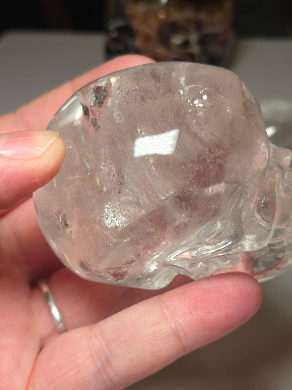 Stunning Clear Quartz crystal Skull carving