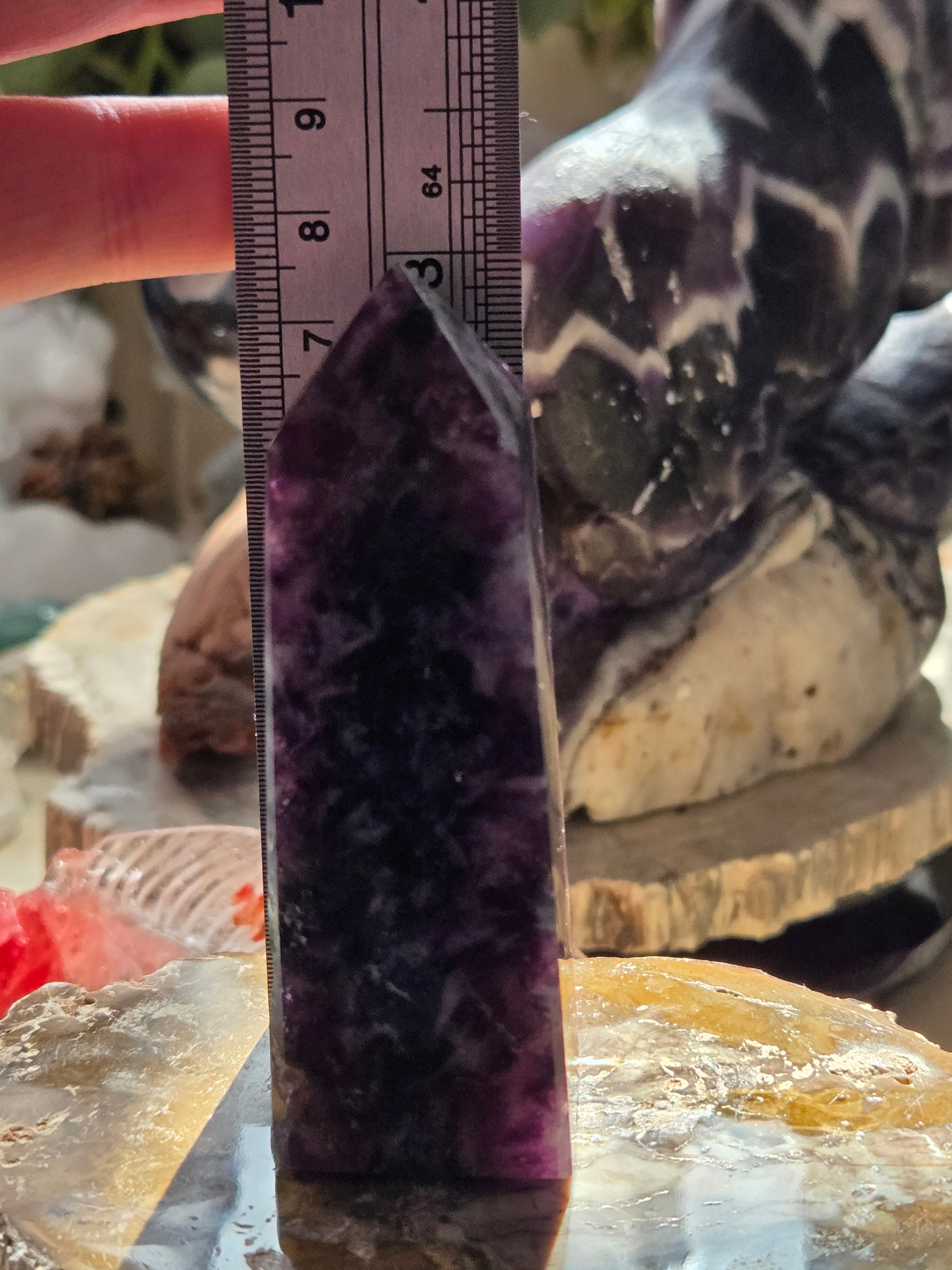 Purple mica crystal tower