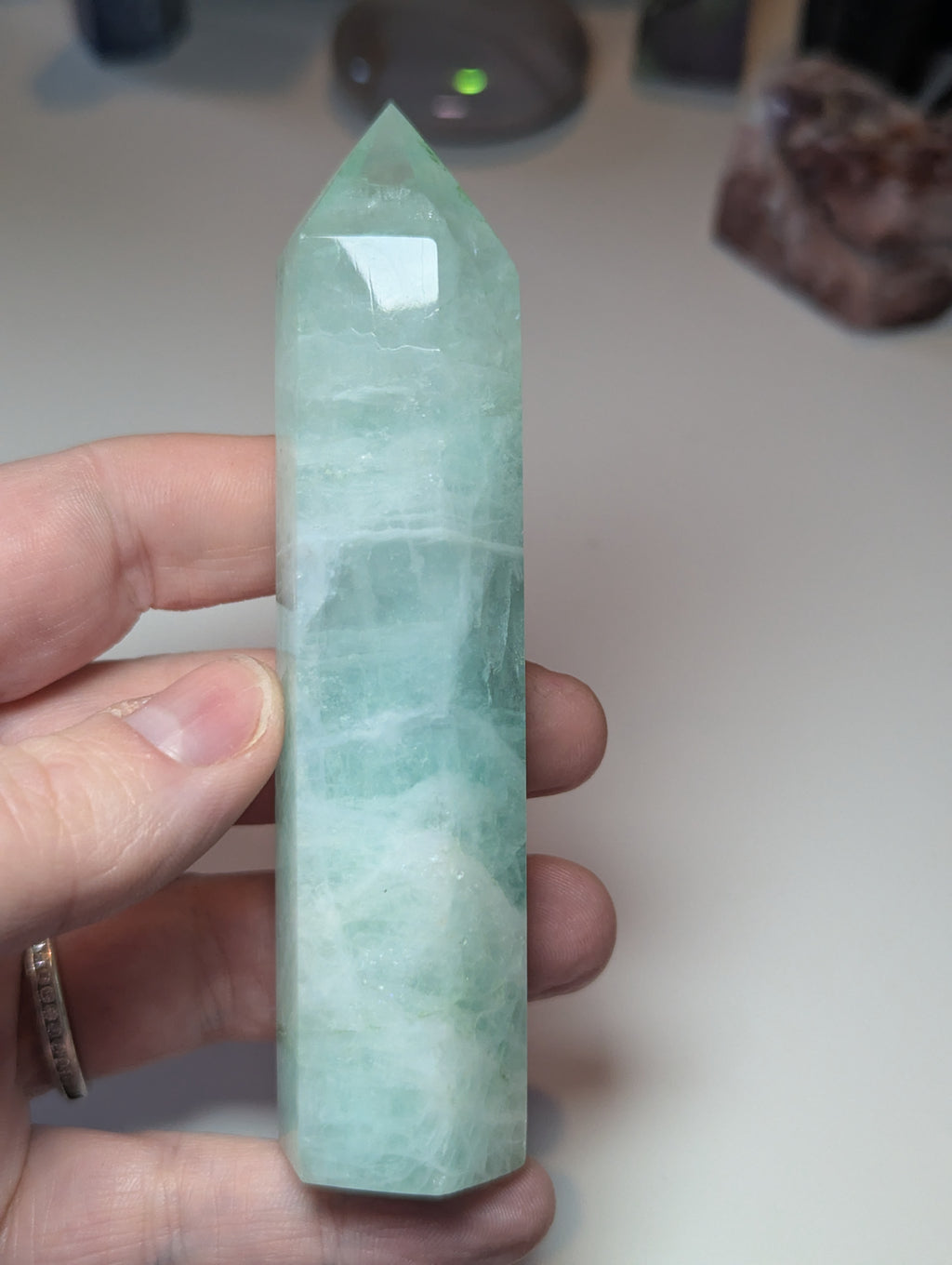 Green flouite crystal tower
