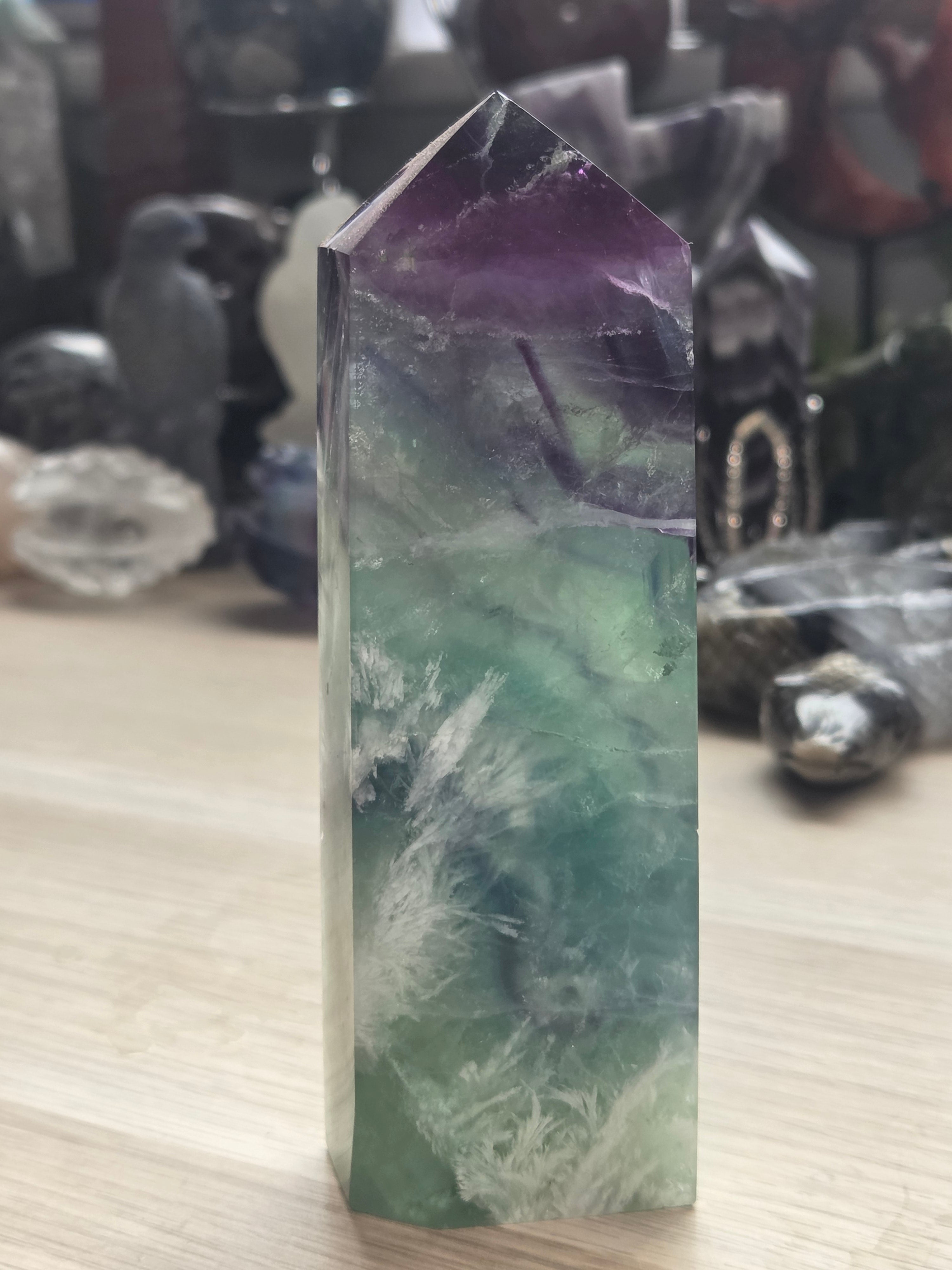 Feather Flourite crystal tower