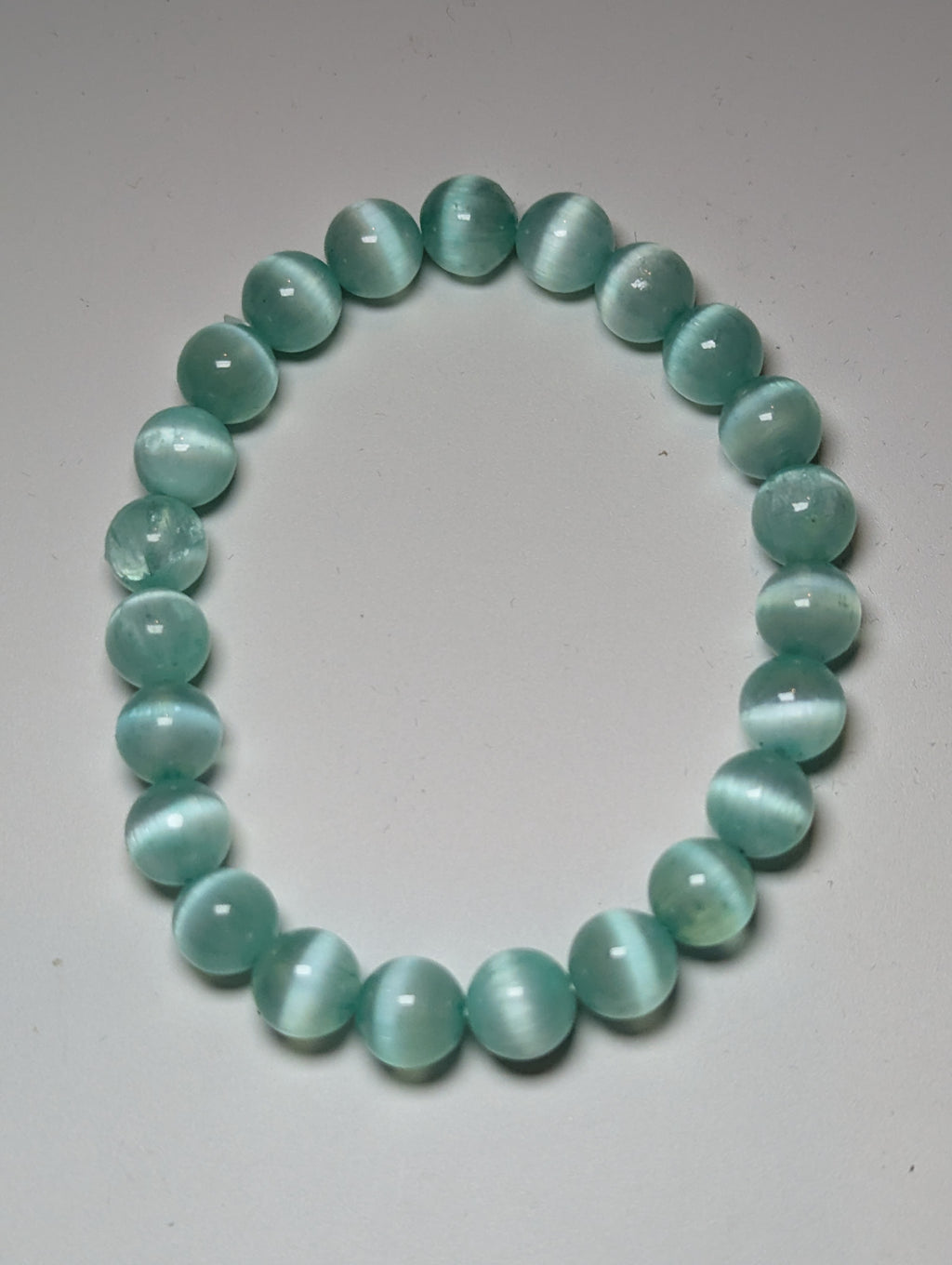 Green selenite crystal bracelet (dyed)