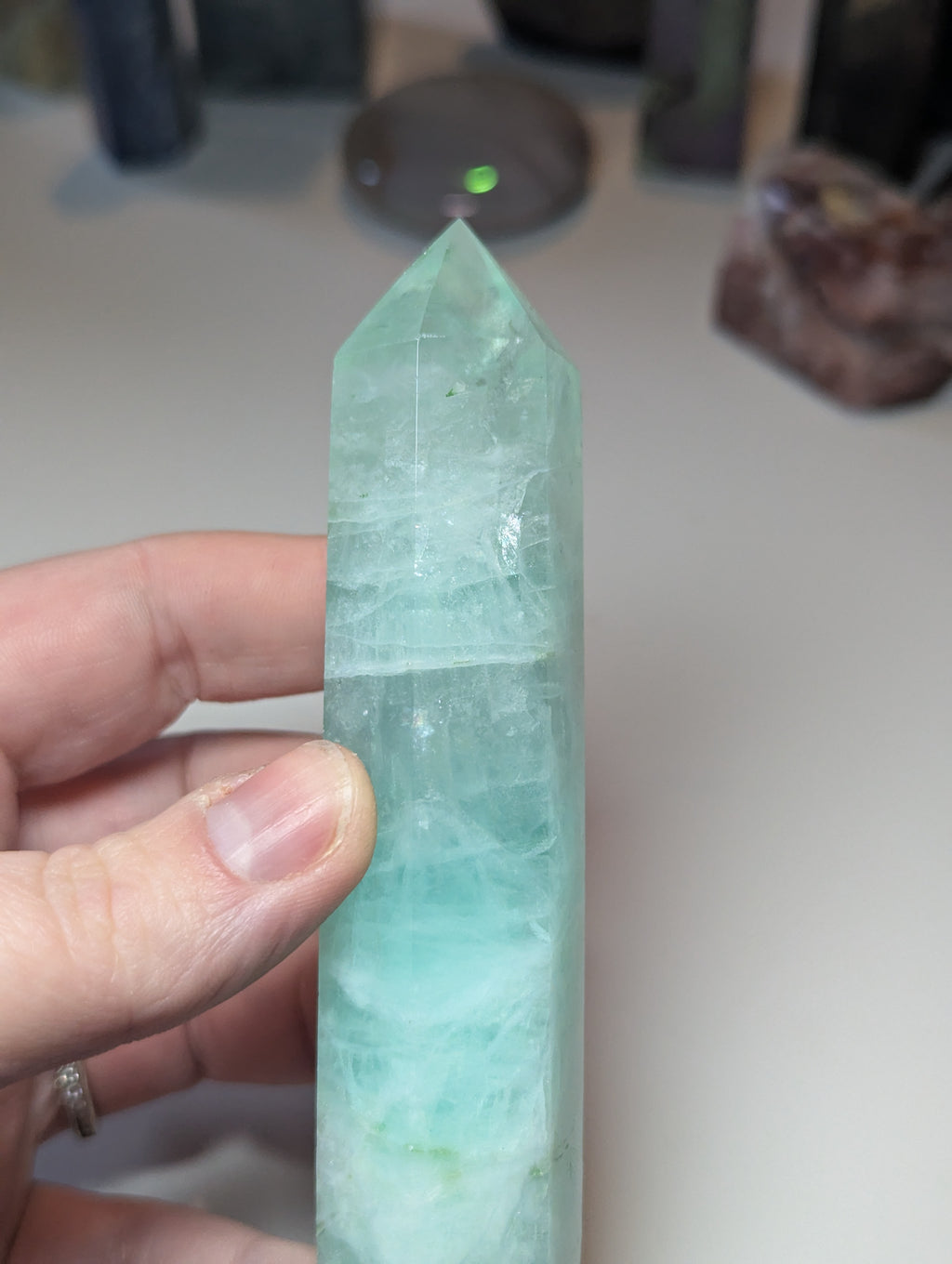 Green flouite crystal tower