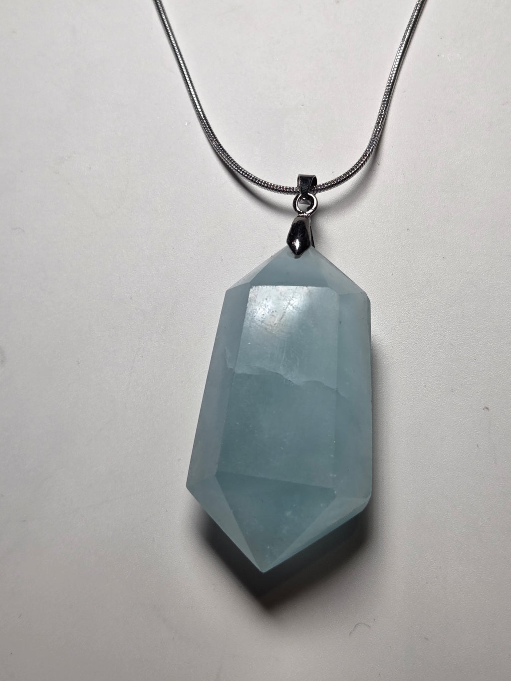 Aquamarine crystal handmade necklace