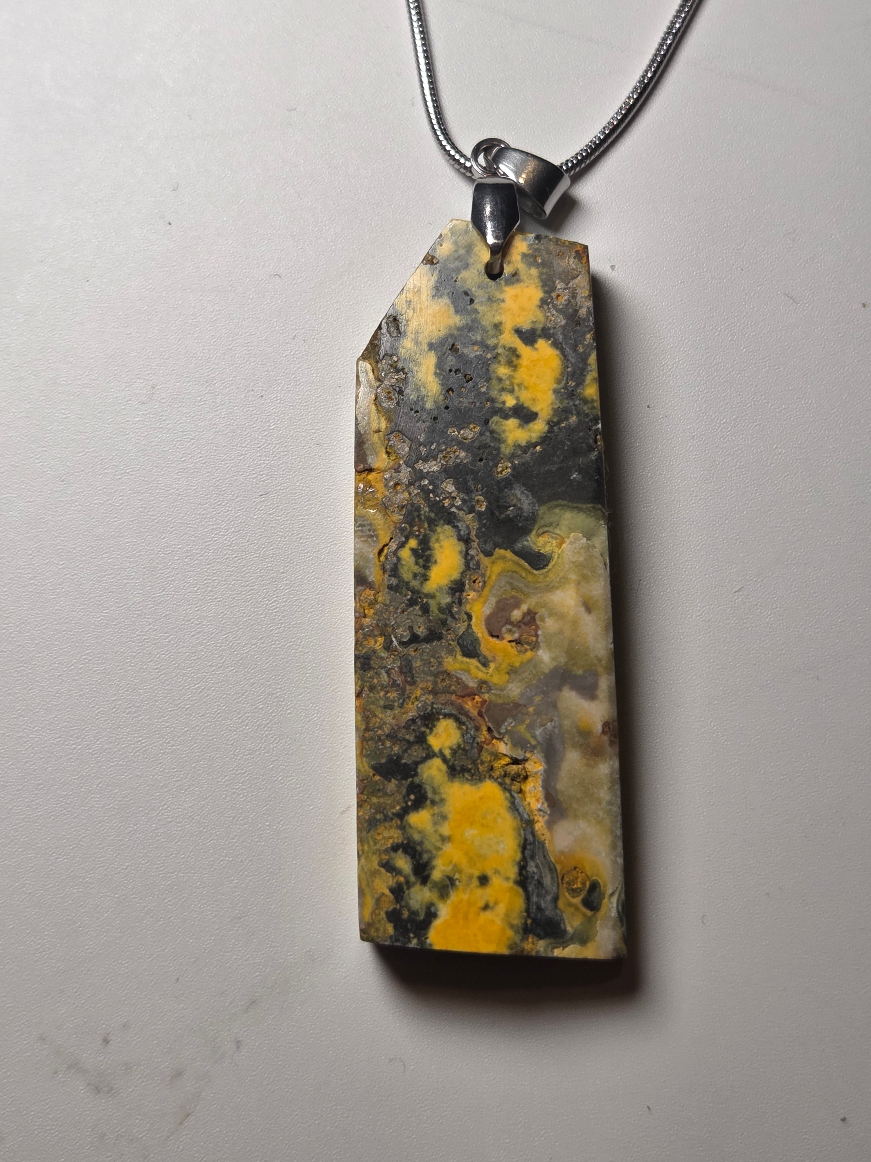 Bumblebee jasper crystal handmade necklace