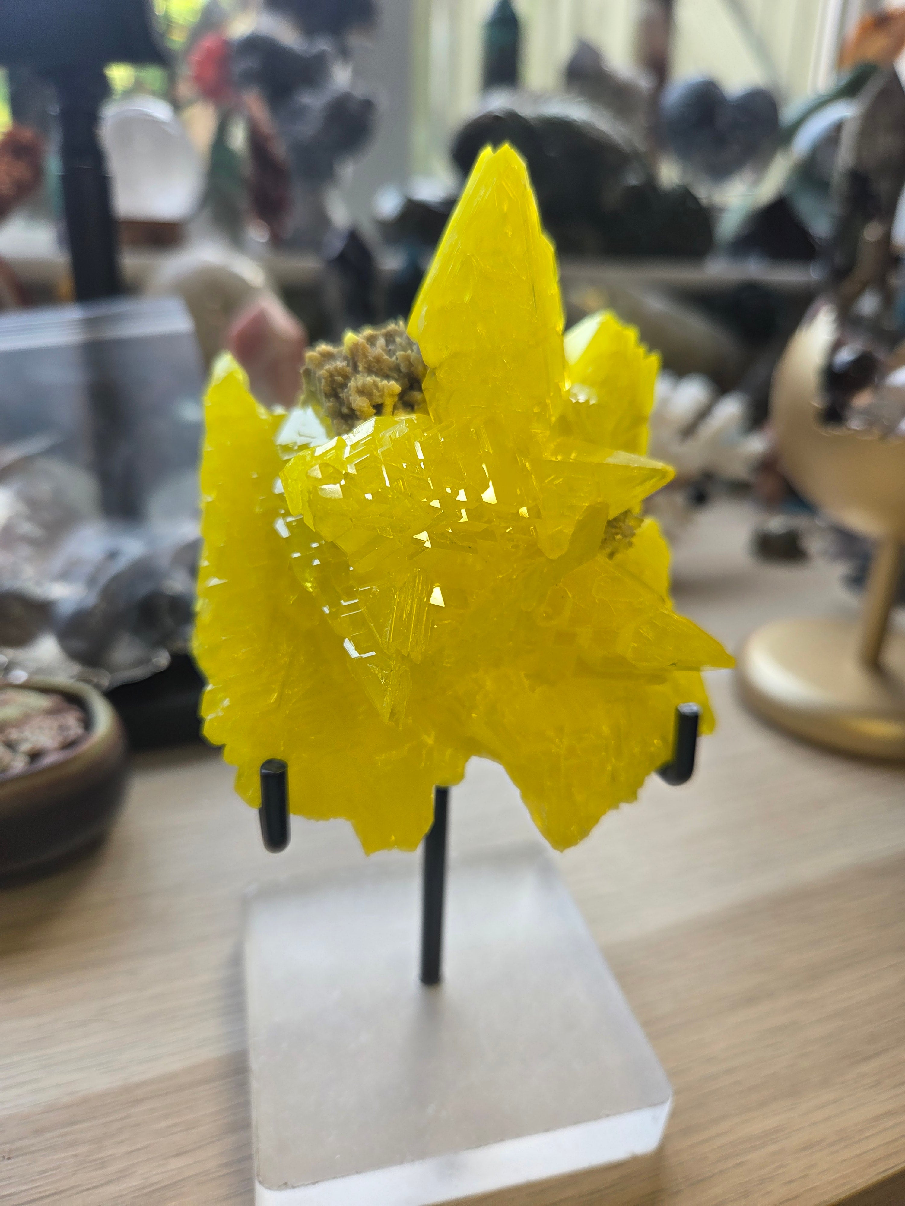 Rare Sulphur specimen with Stand