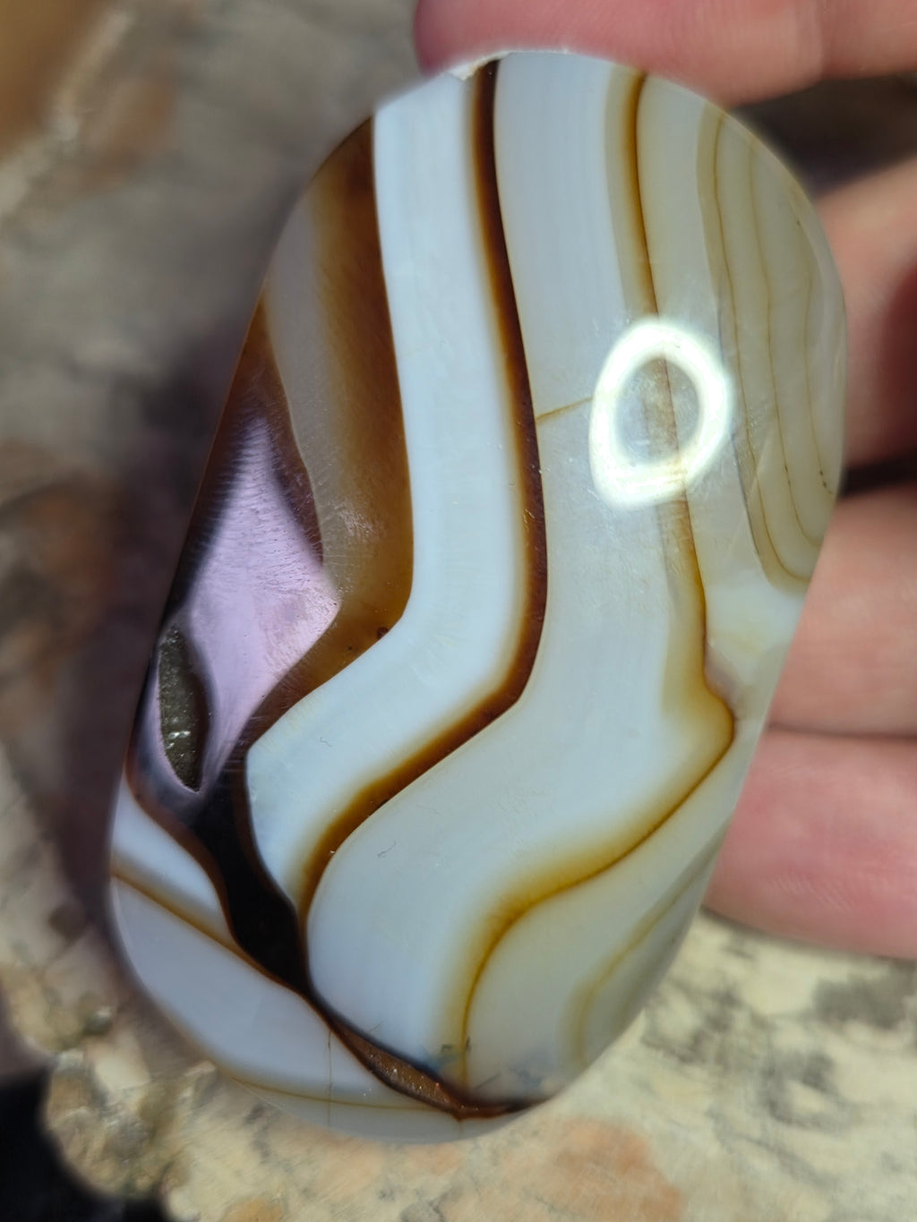 Chocolate calcite crystal pal. Stone