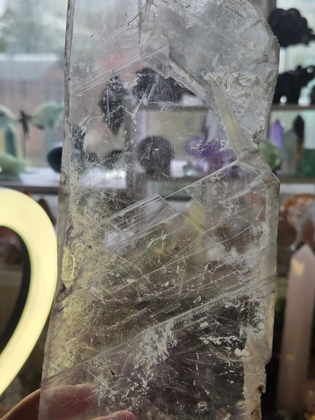 Beautiful  large  selenite crystal slice