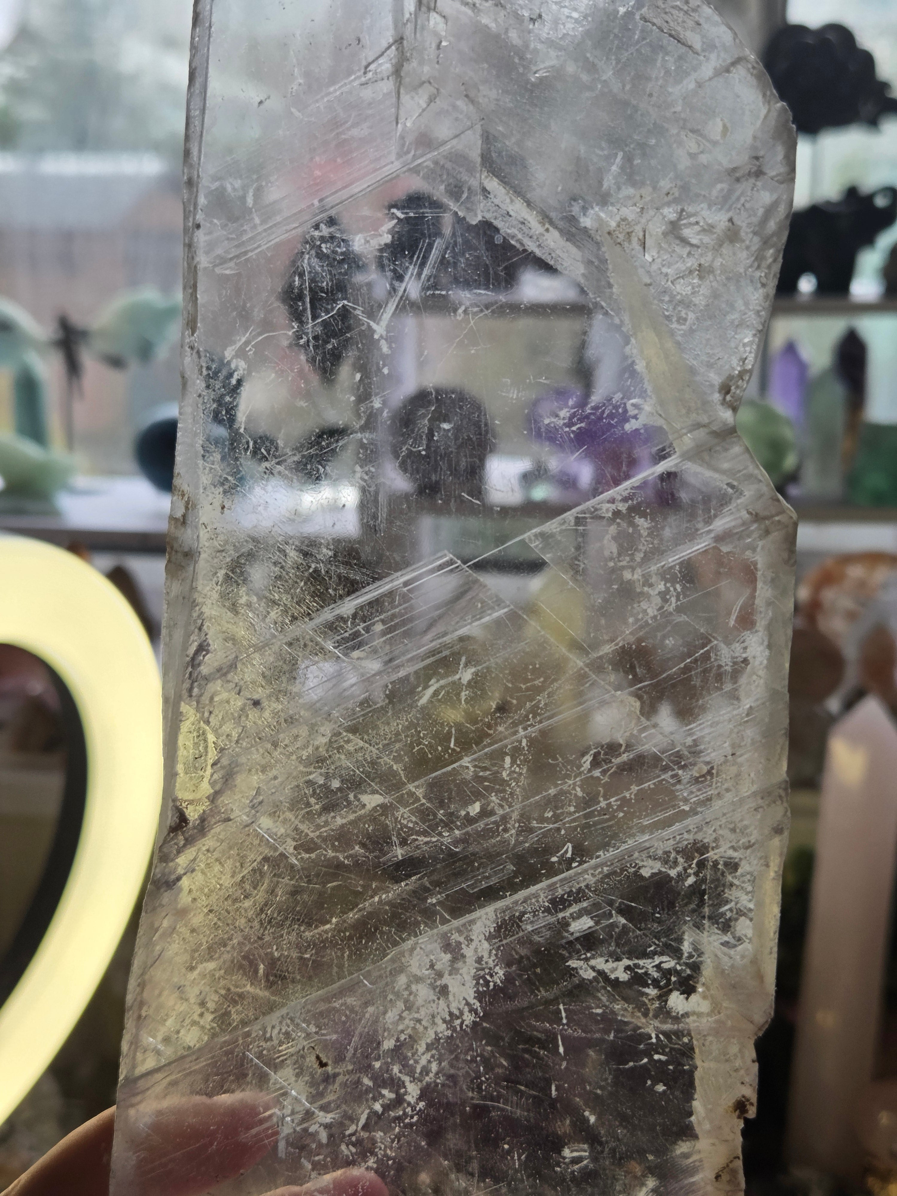 Beautiful  large  selenite crystal slice