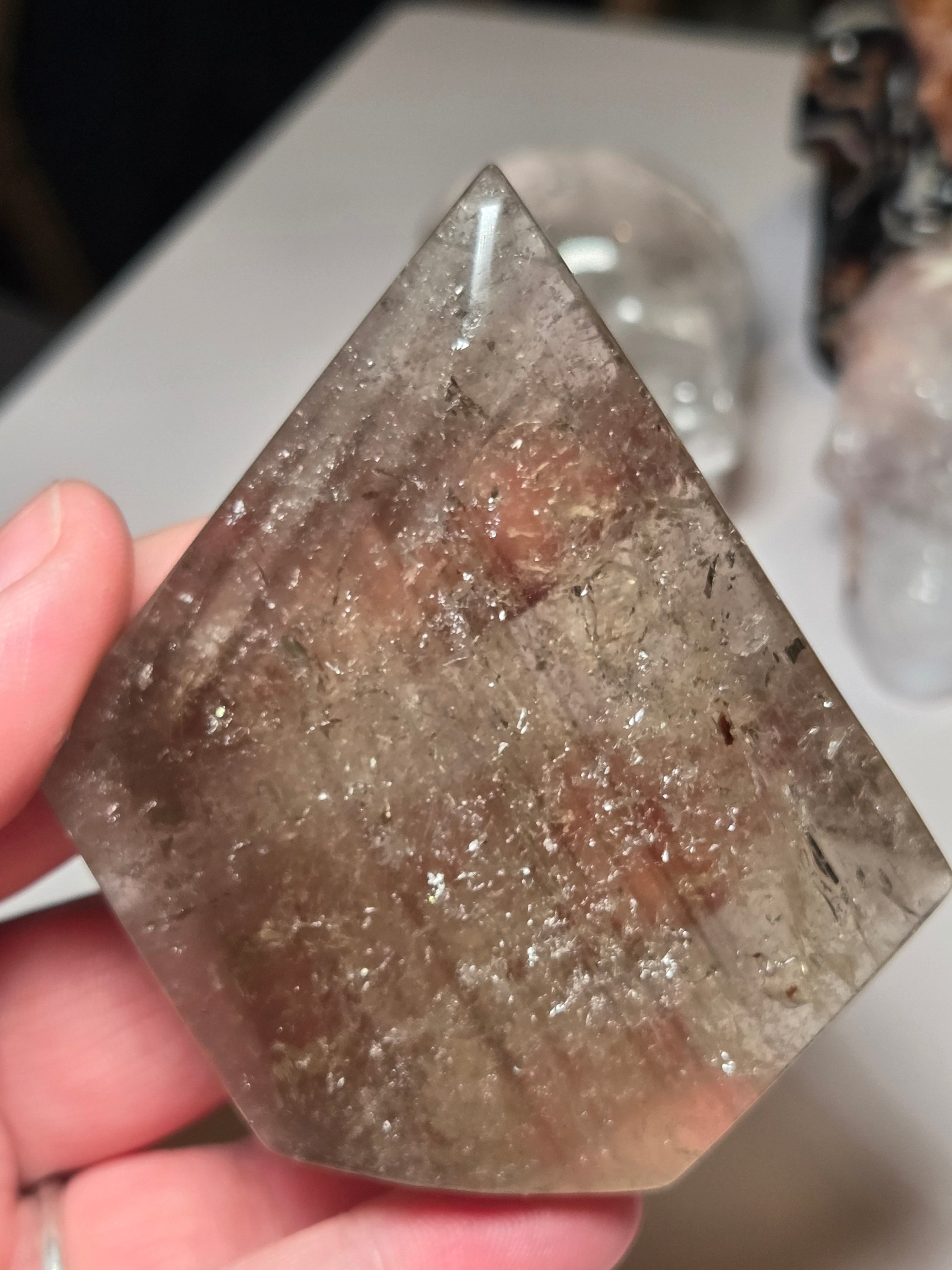 Smoky Quartz crystal Diamond tower